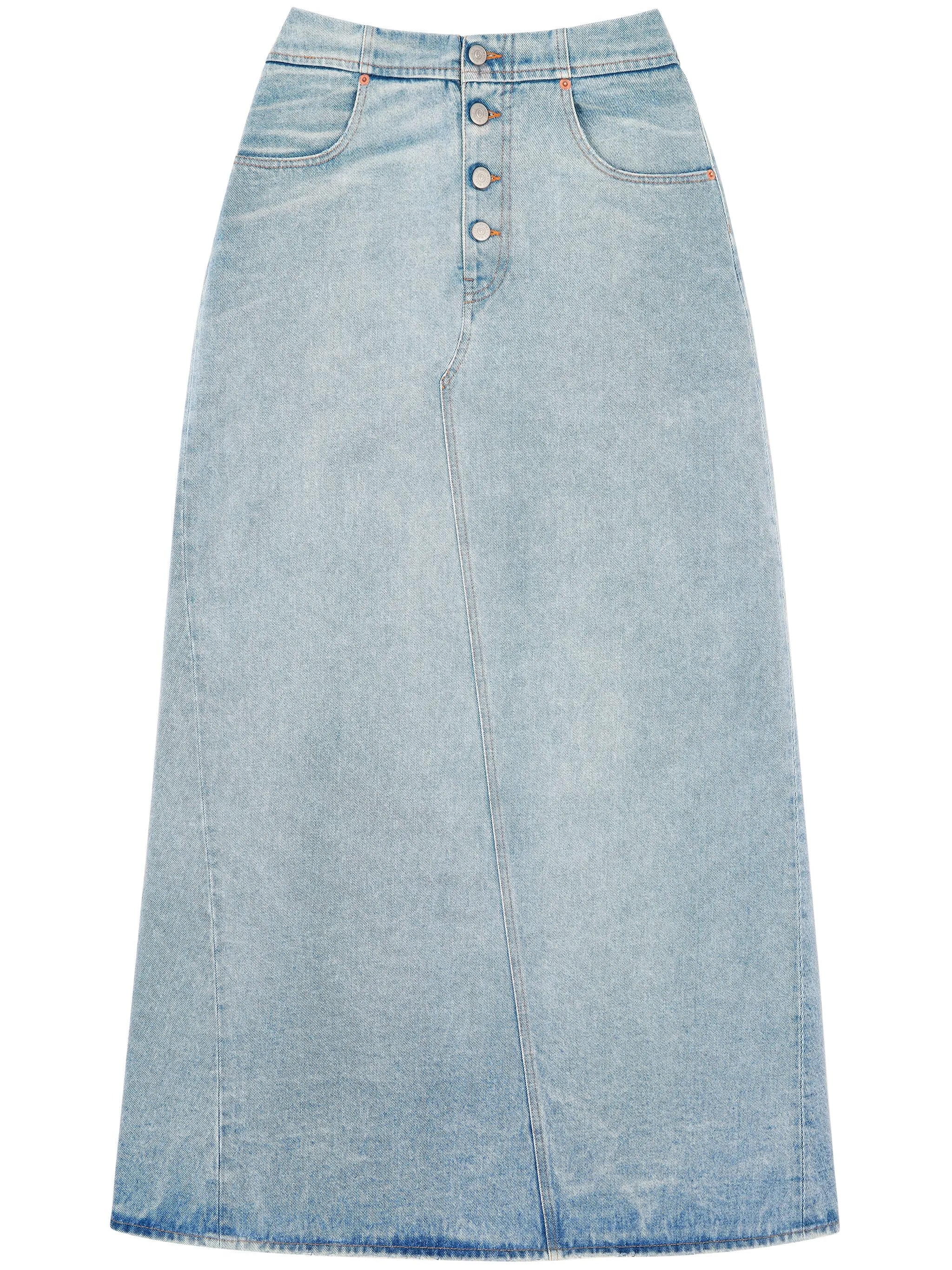 maxi denim skirt