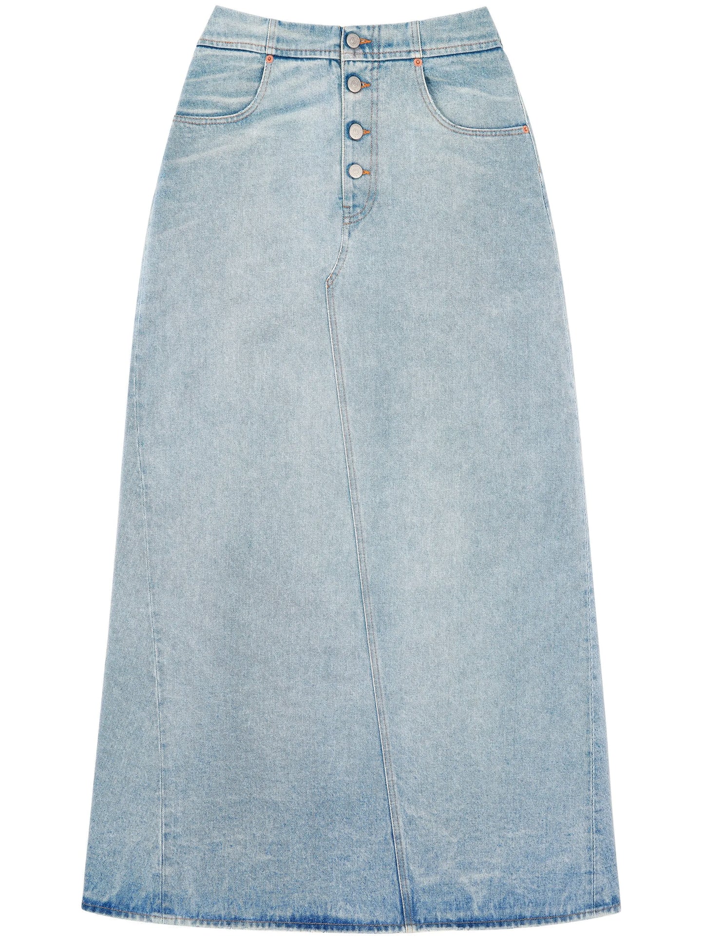 maxi denim skirt