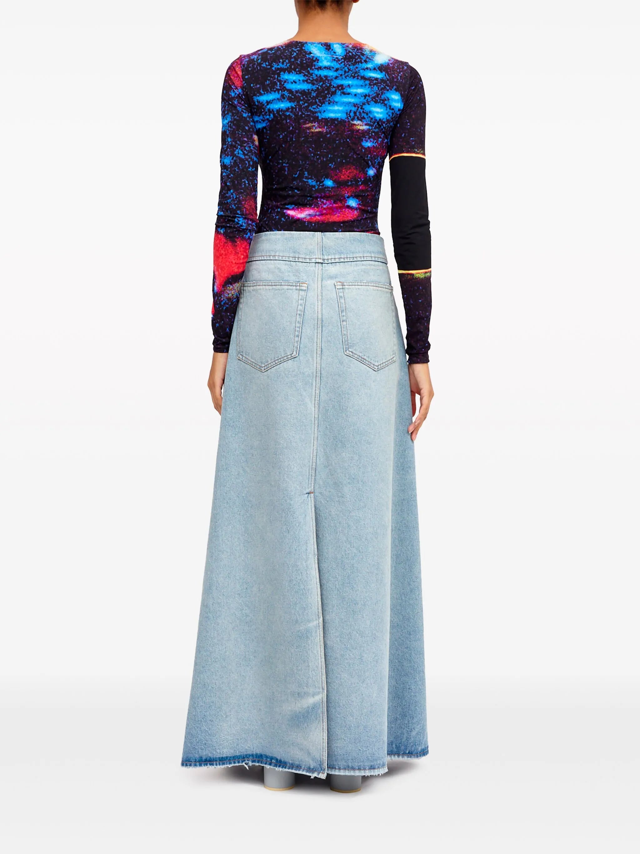 maxi denim skirt