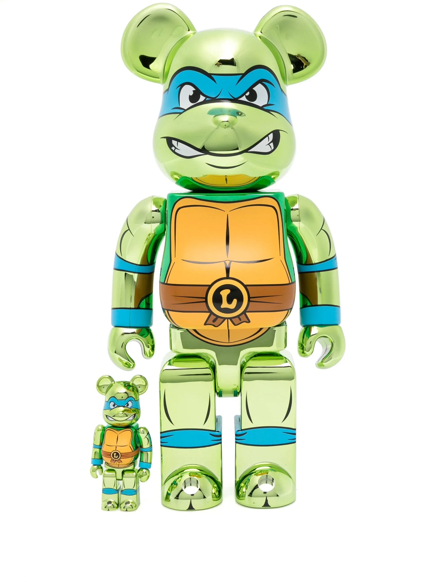 x Teenage Mutant Leonardo Chrome 100% and 400% figure set