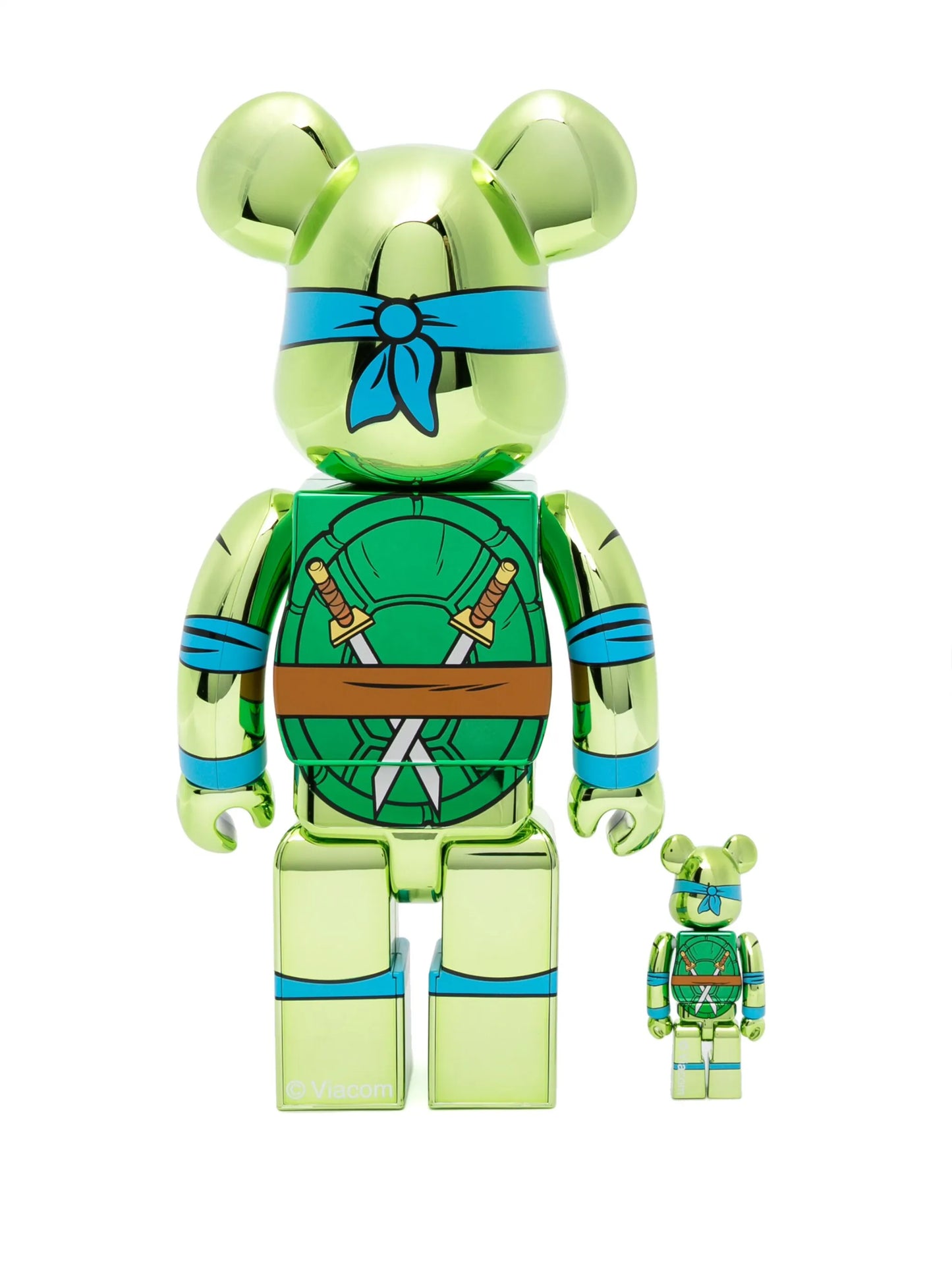 x Teenage Mutant Leonardo Chrome 100% and 400% figure set