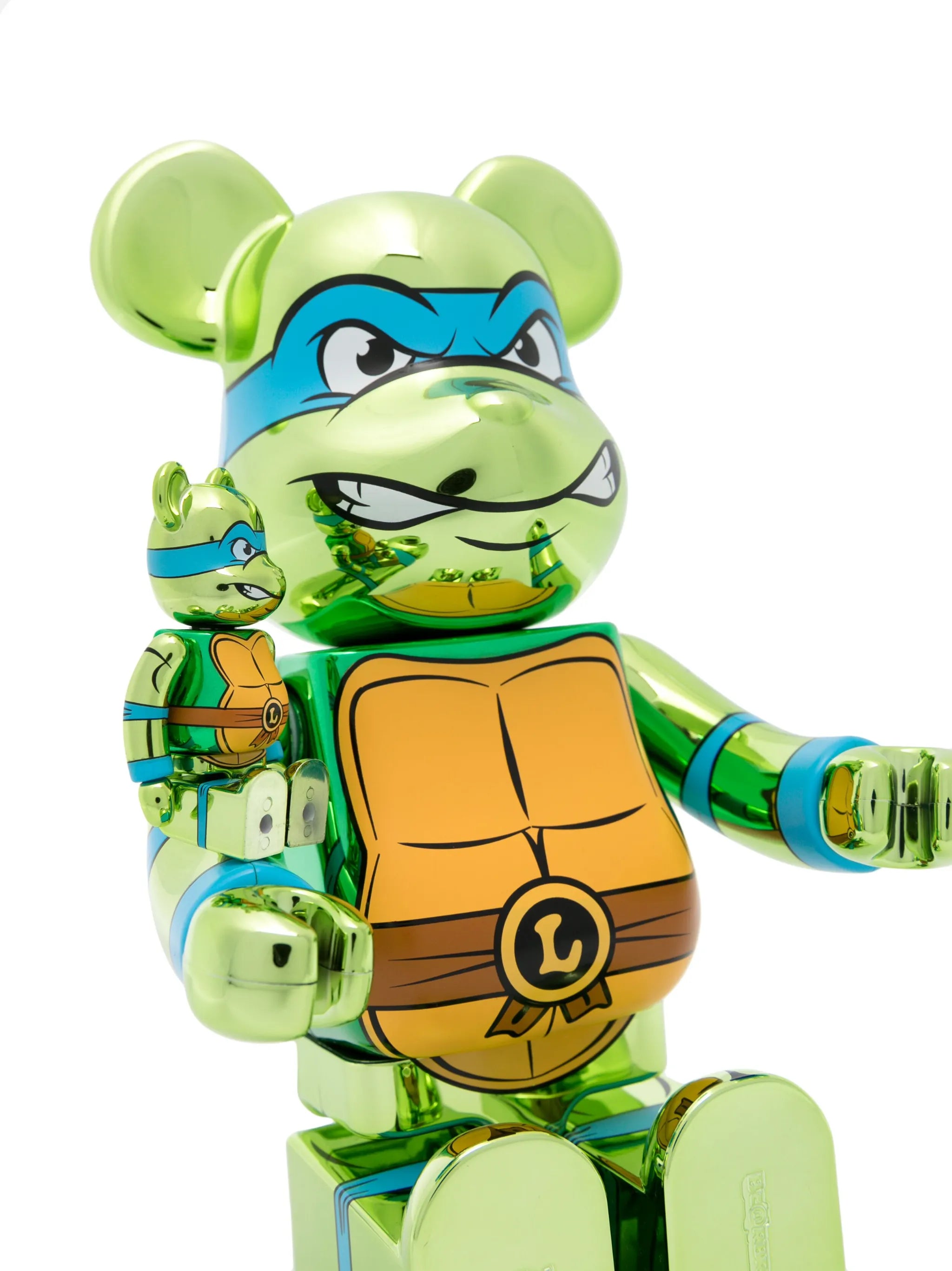 x Teenage Mutant Leonardo Chrome 100% and 400% figure set