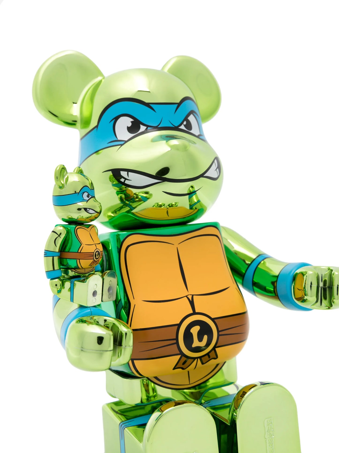 x Teenage Mutant Leonardo Chrome 100% and 400% figure set