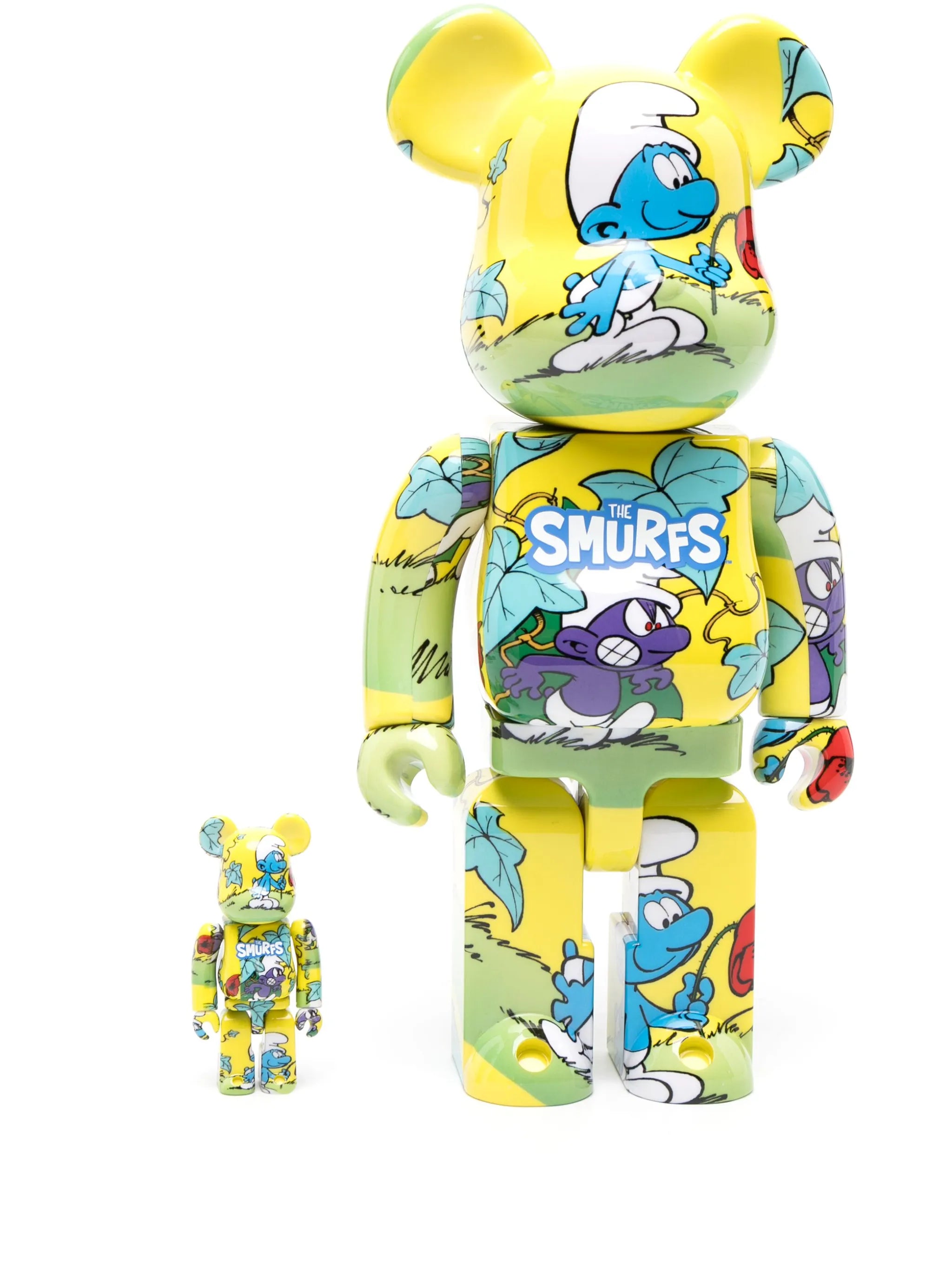 x The Smurfs BE@RBRICK 100% + 400% figure set