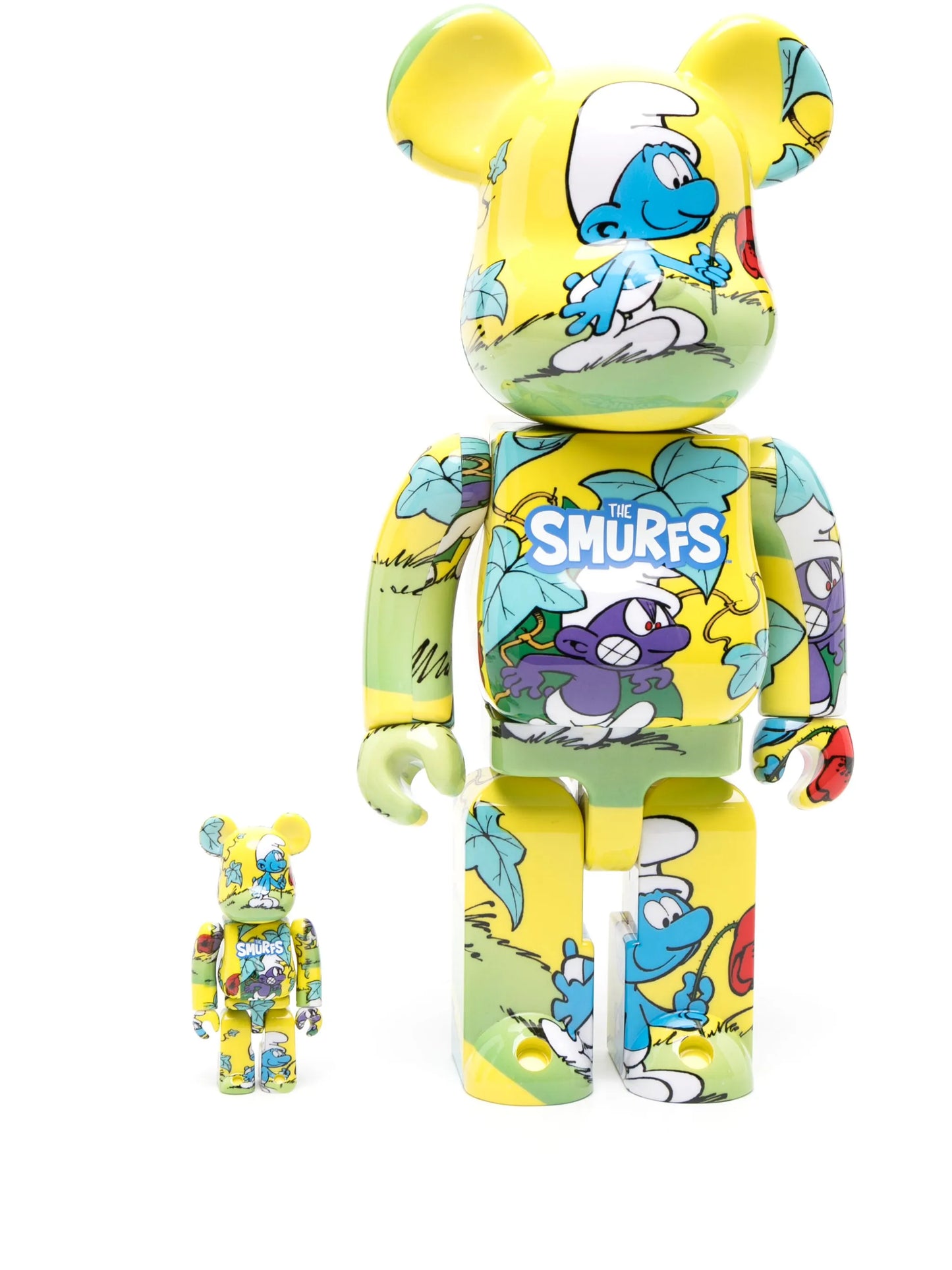 x The Smurfs BE@RBRICK 100% + 400% figure set