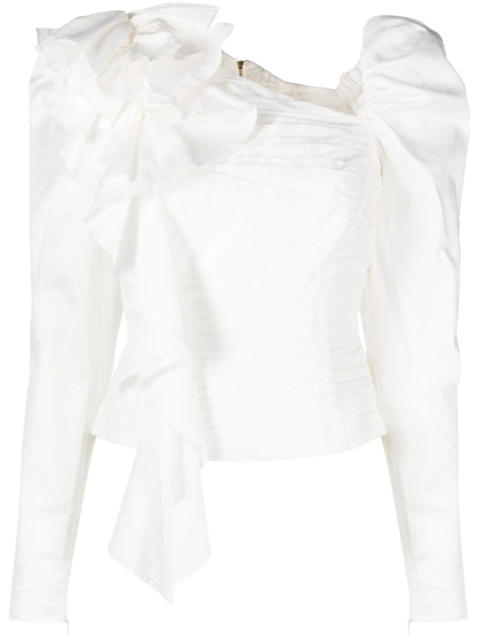 Adelia ruffled cotton blouse