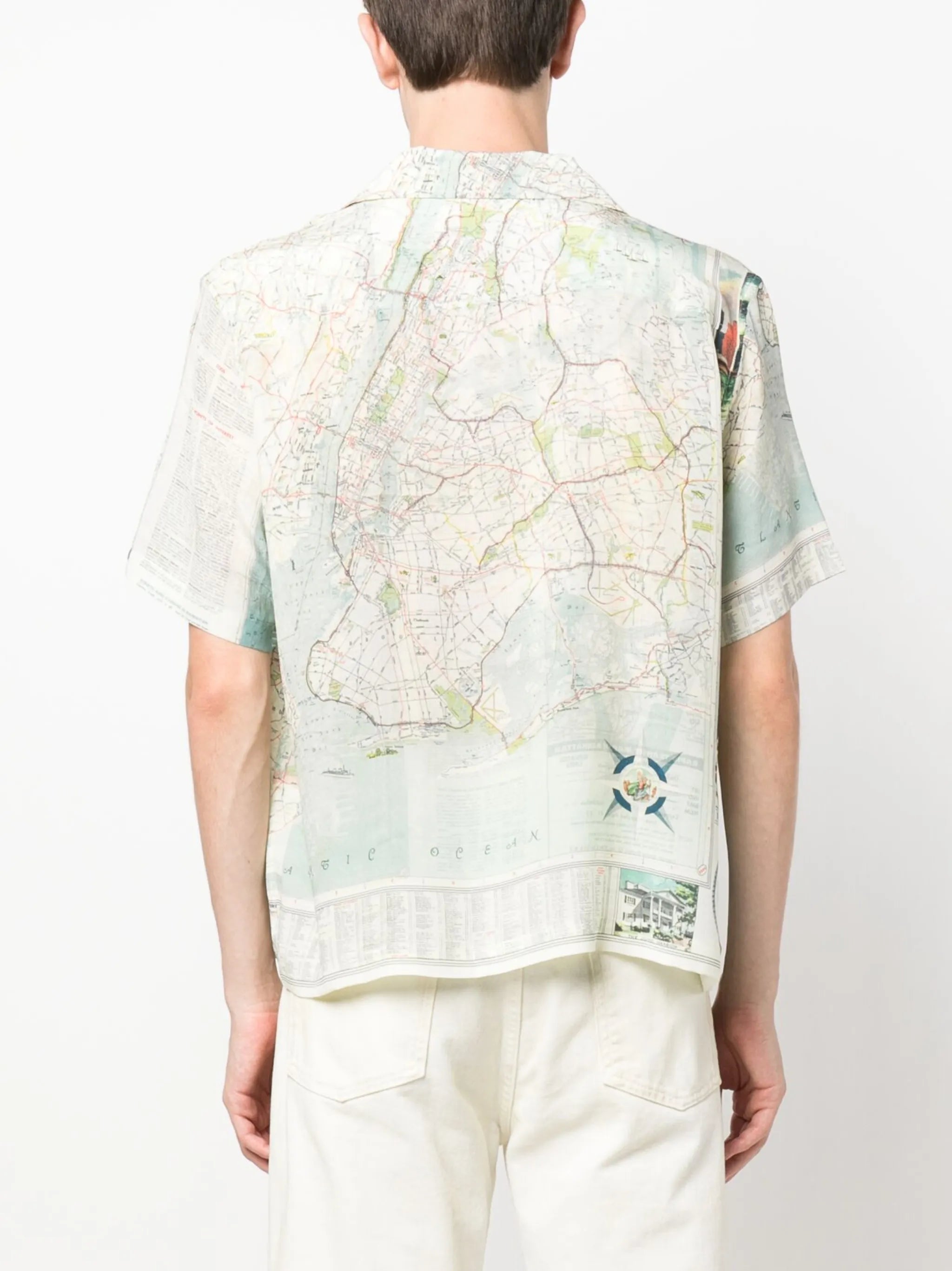 graphic-print silk shirt