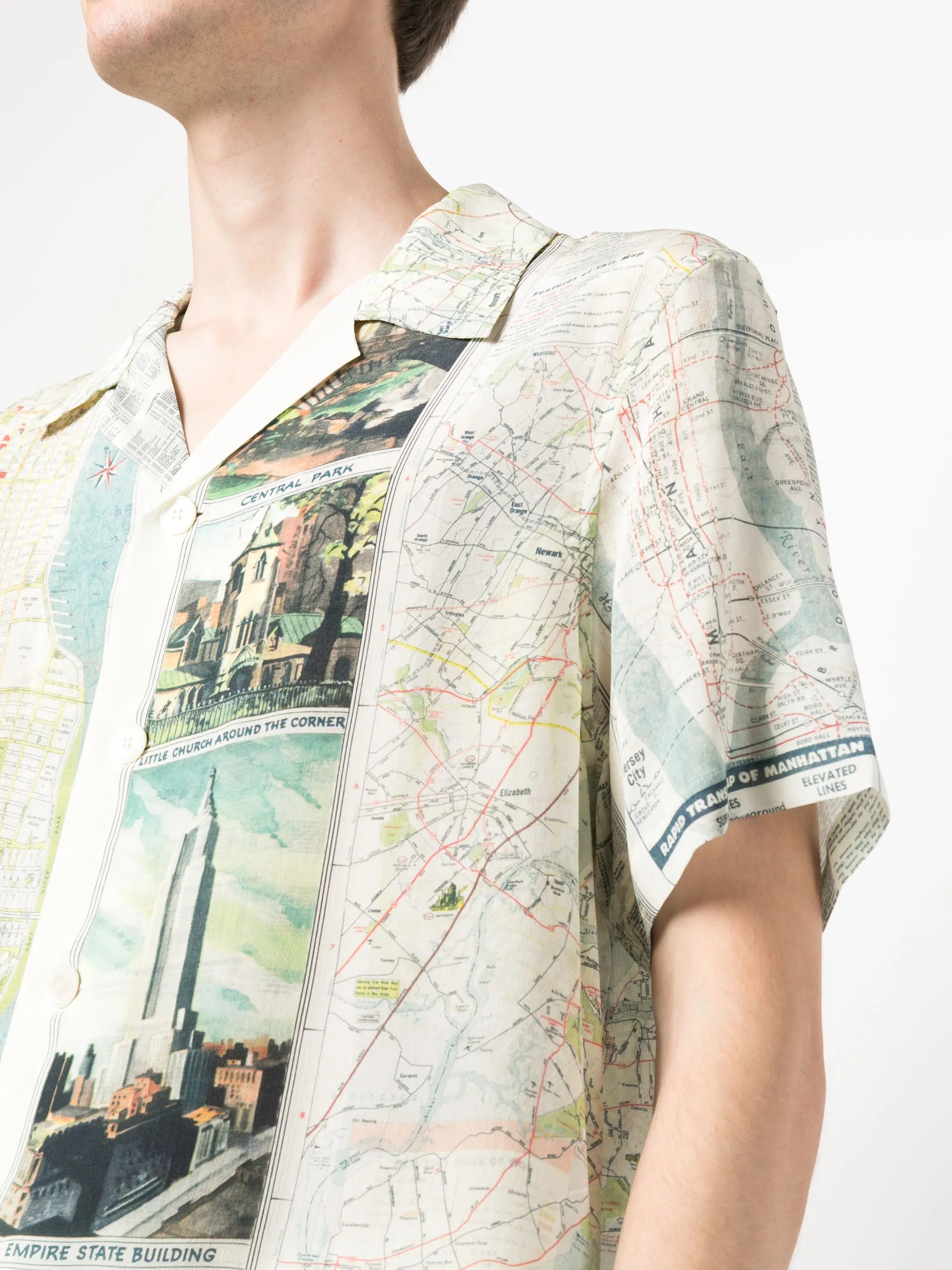 graphic-print silk shirt