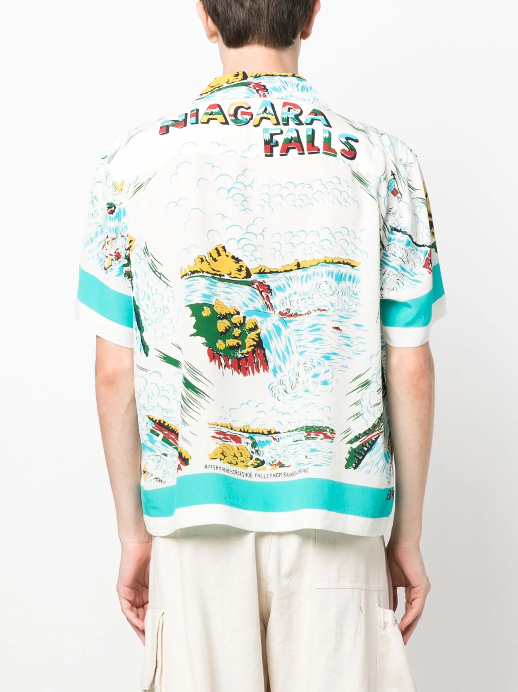 graphic-print silk shirt