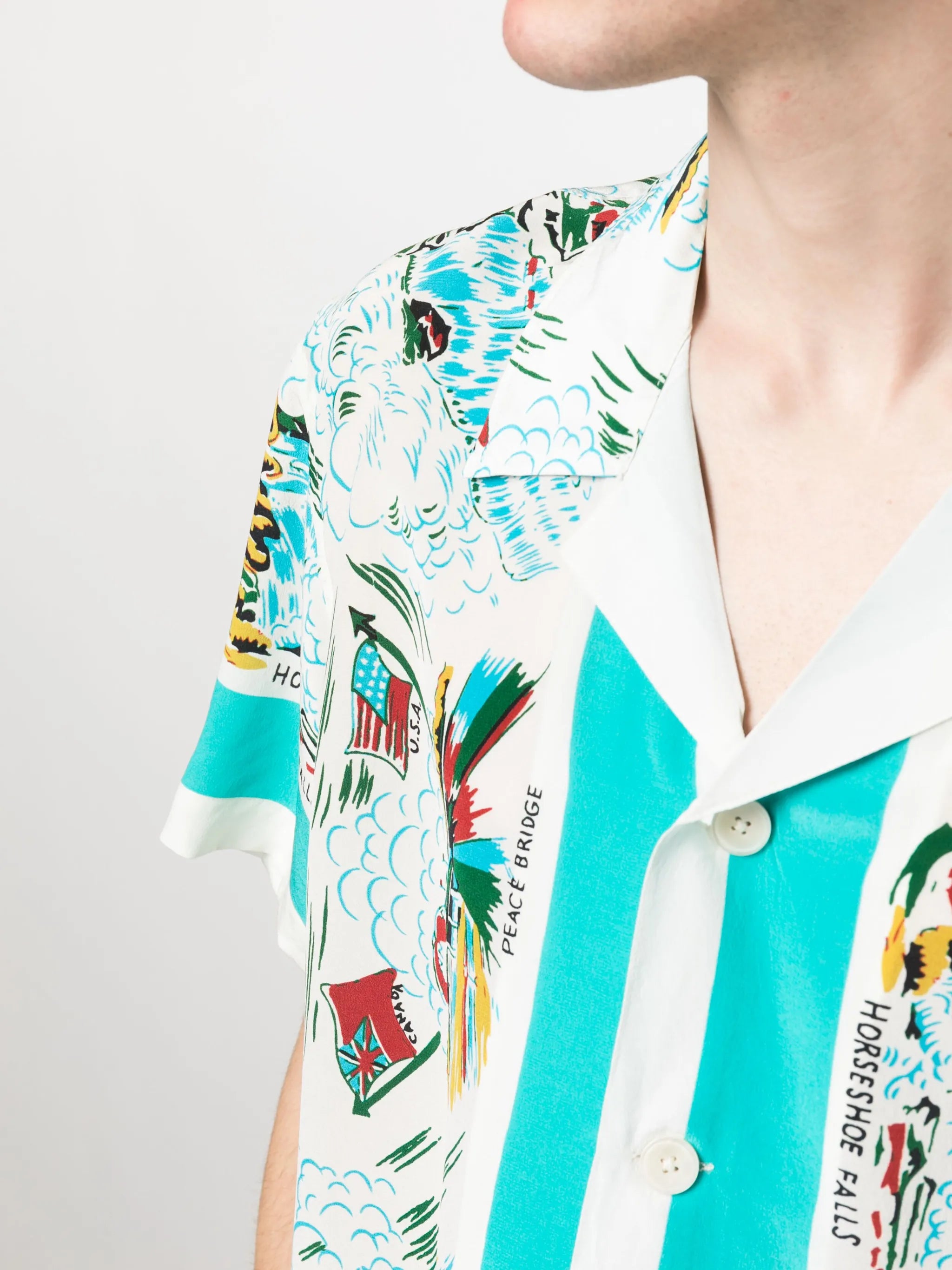graphic-print silk shirt