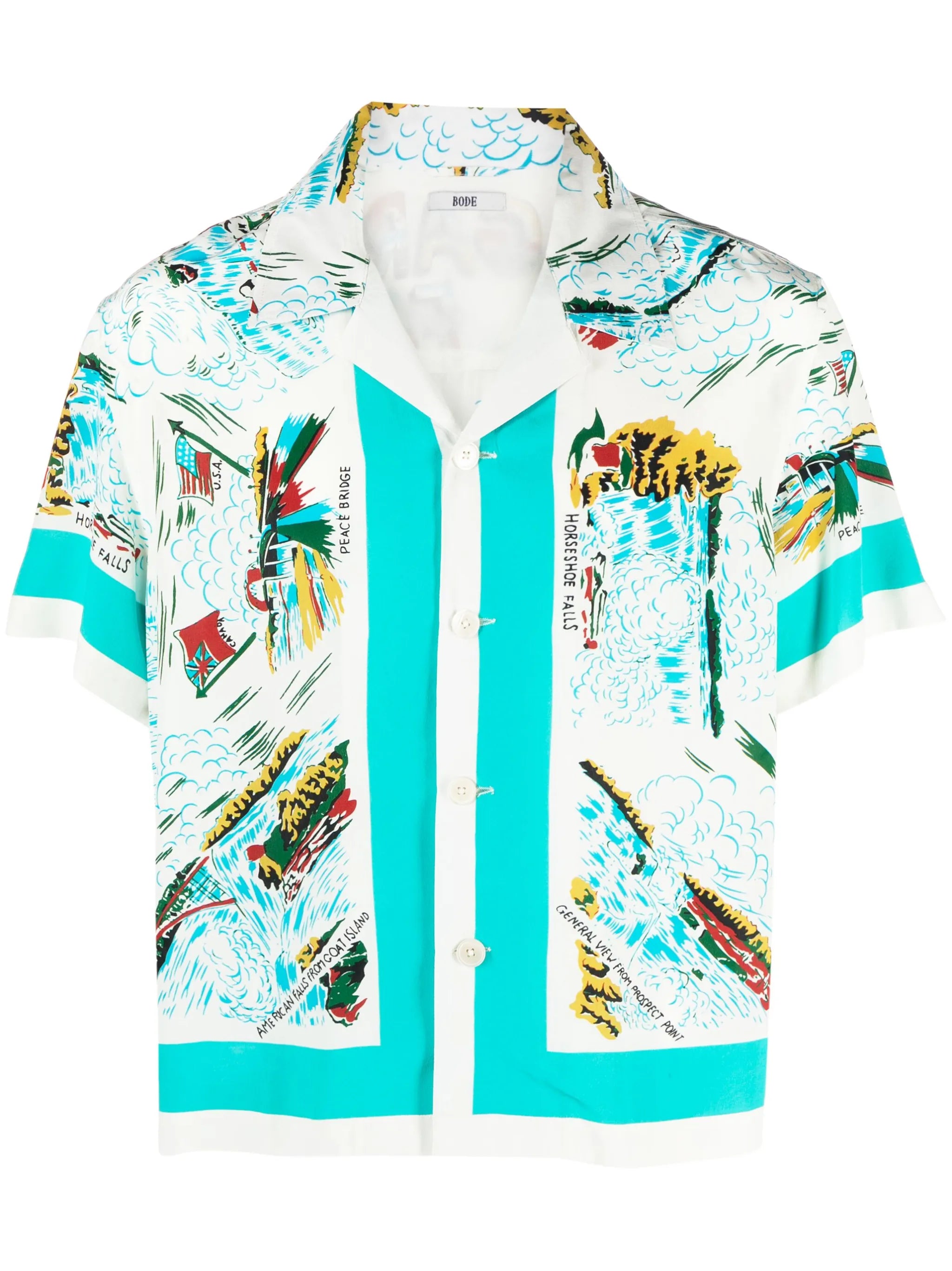 graphic-print silk shirt