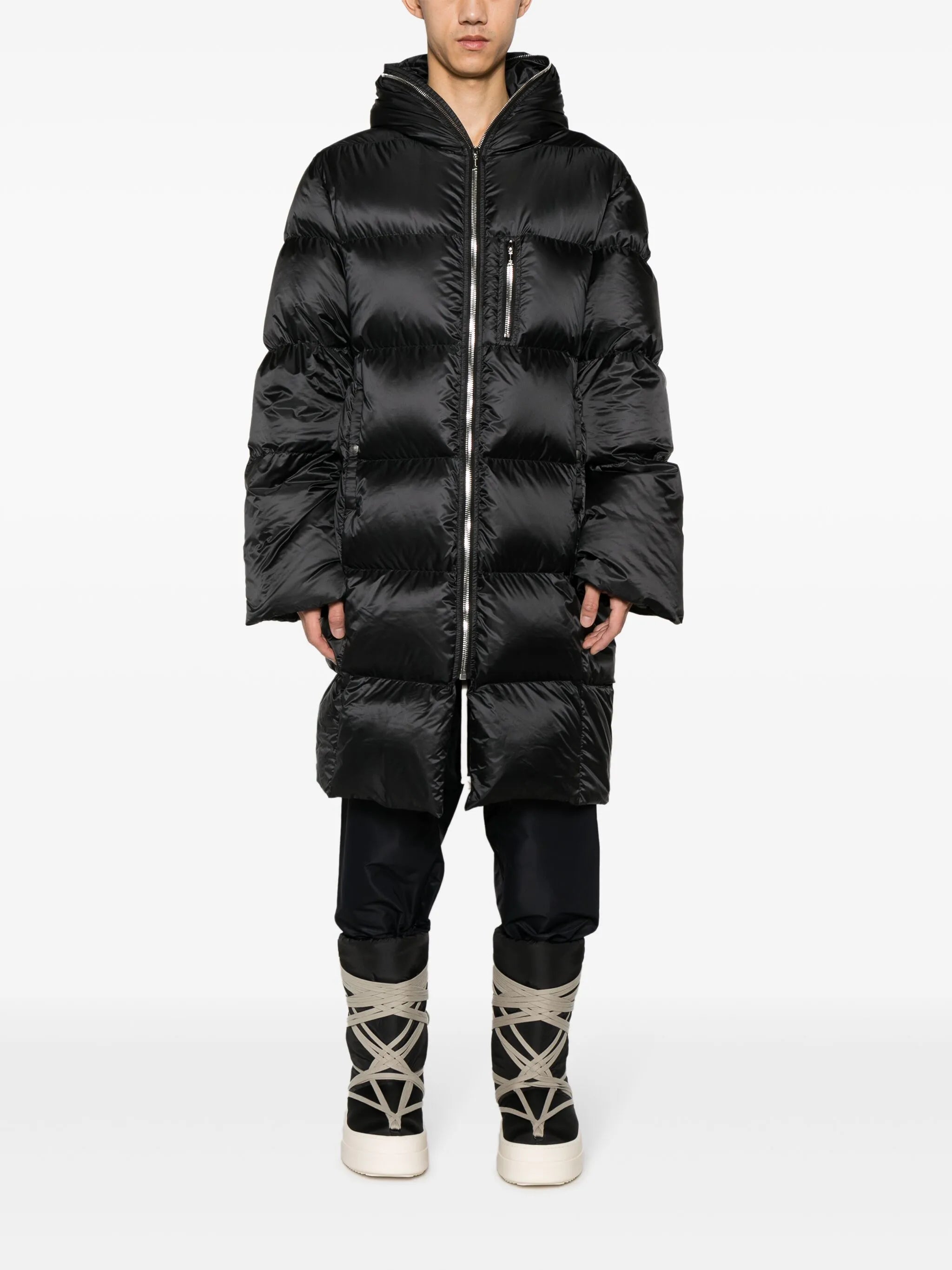quilted hooded coat