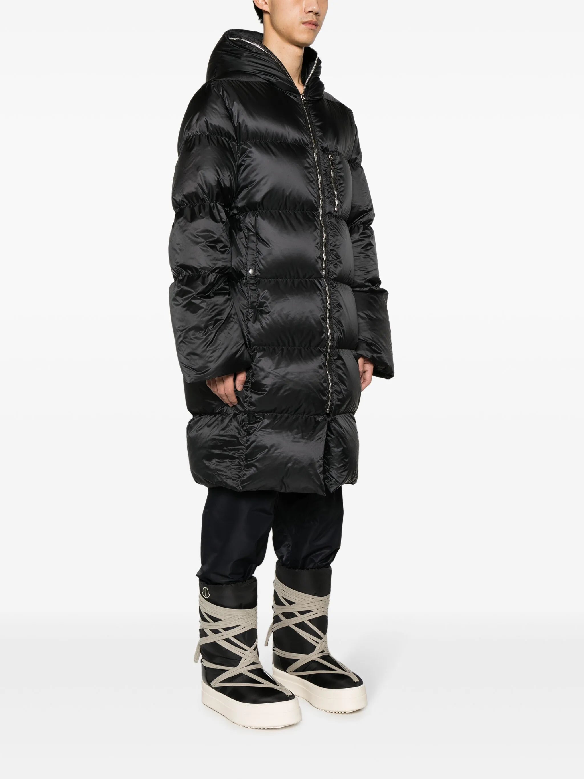 quilted hooded coat