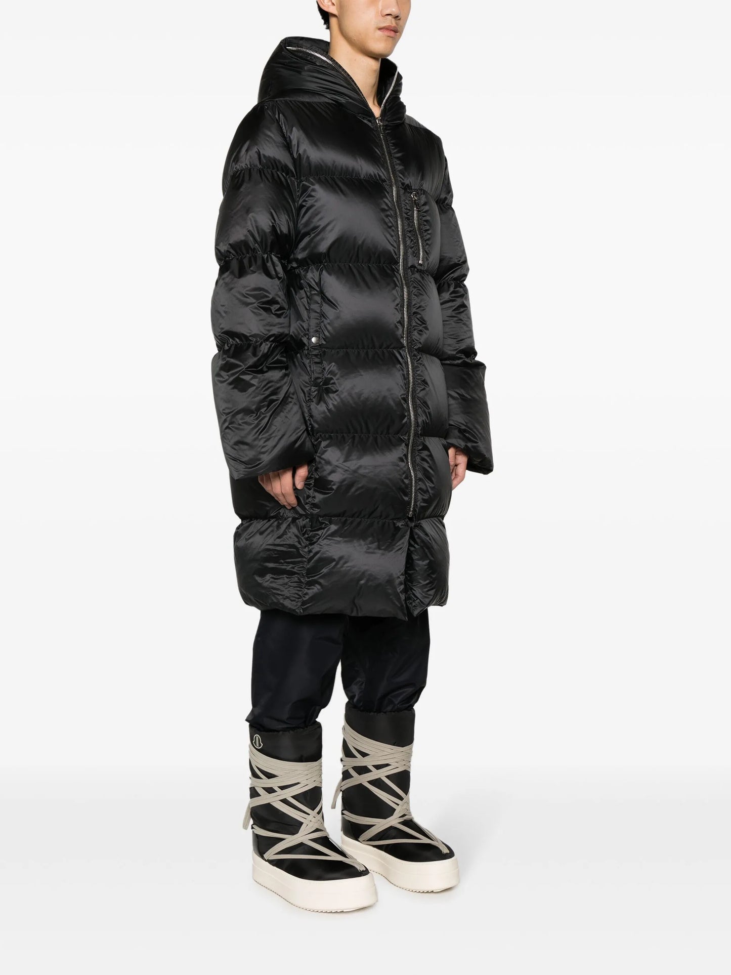 quilted hooded coat