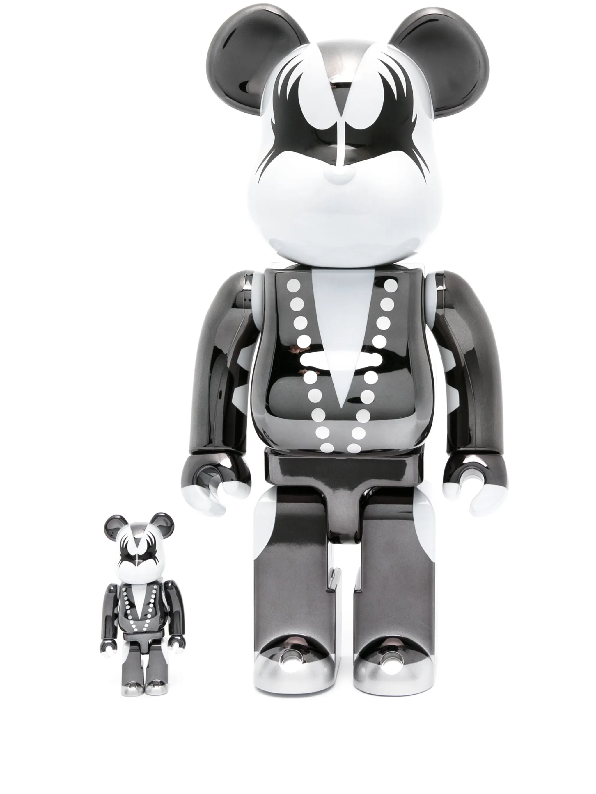 X KISS BE@BRICK Demon Chrome 100% and 400% figure set