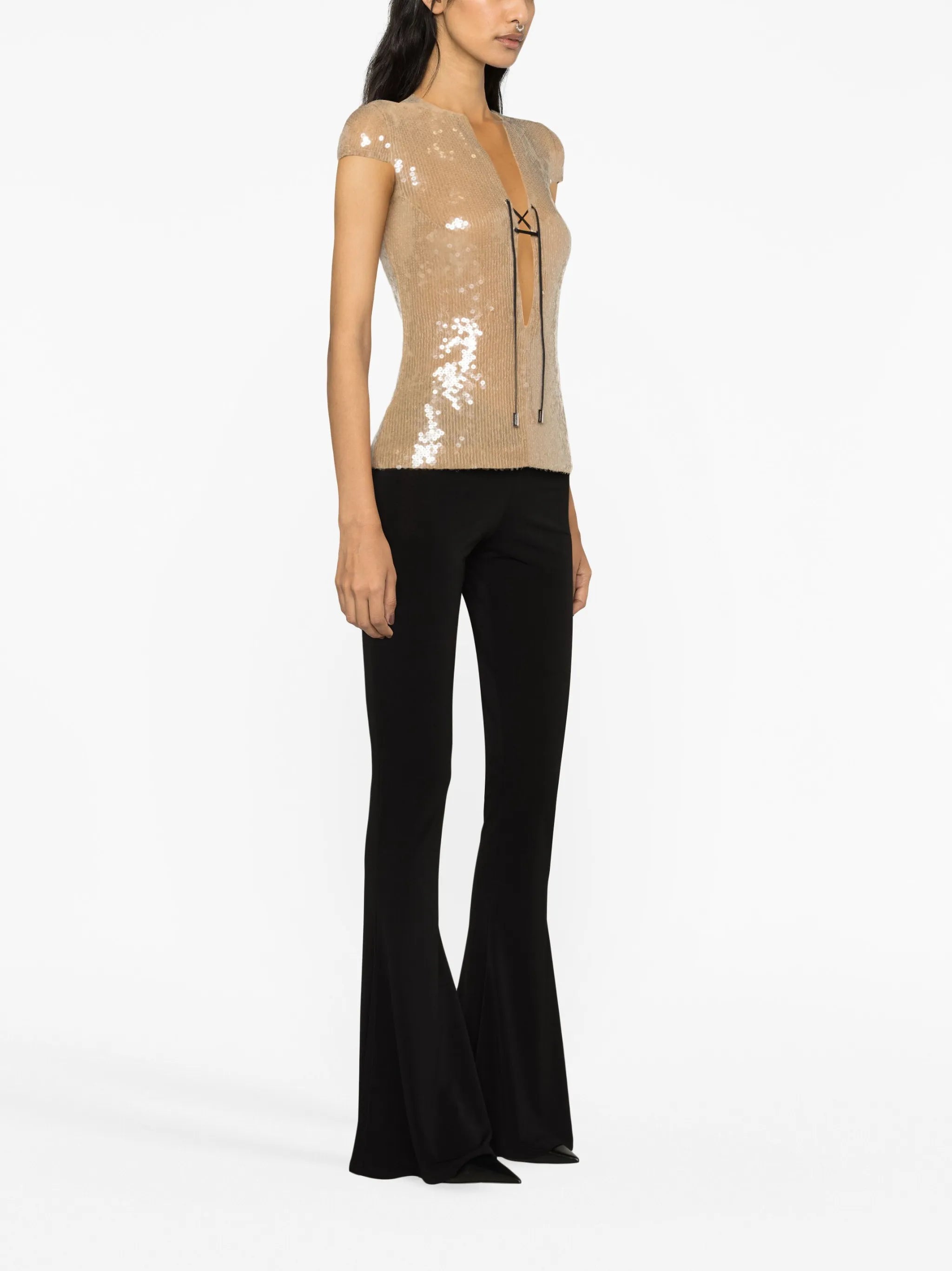sequin-embellished T-shirt