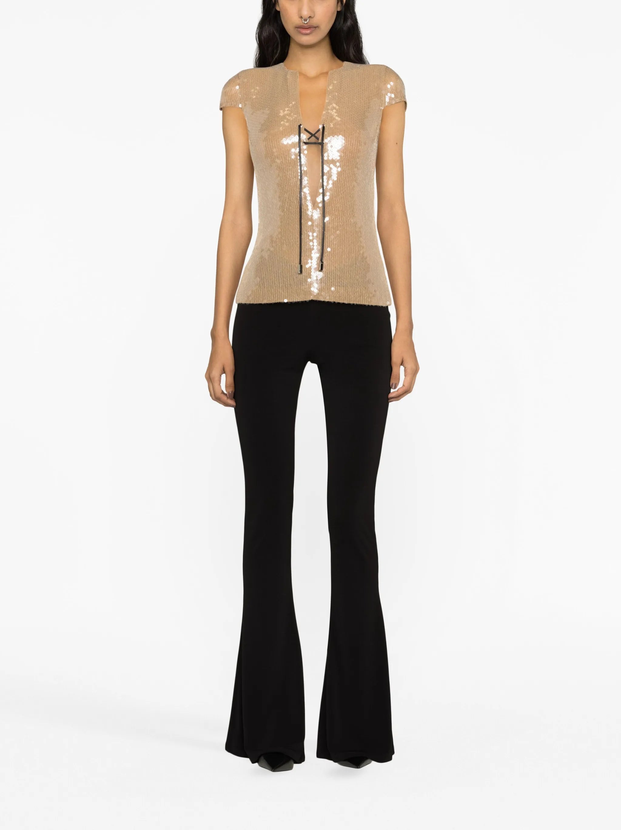 sequin-embellished T-shirt