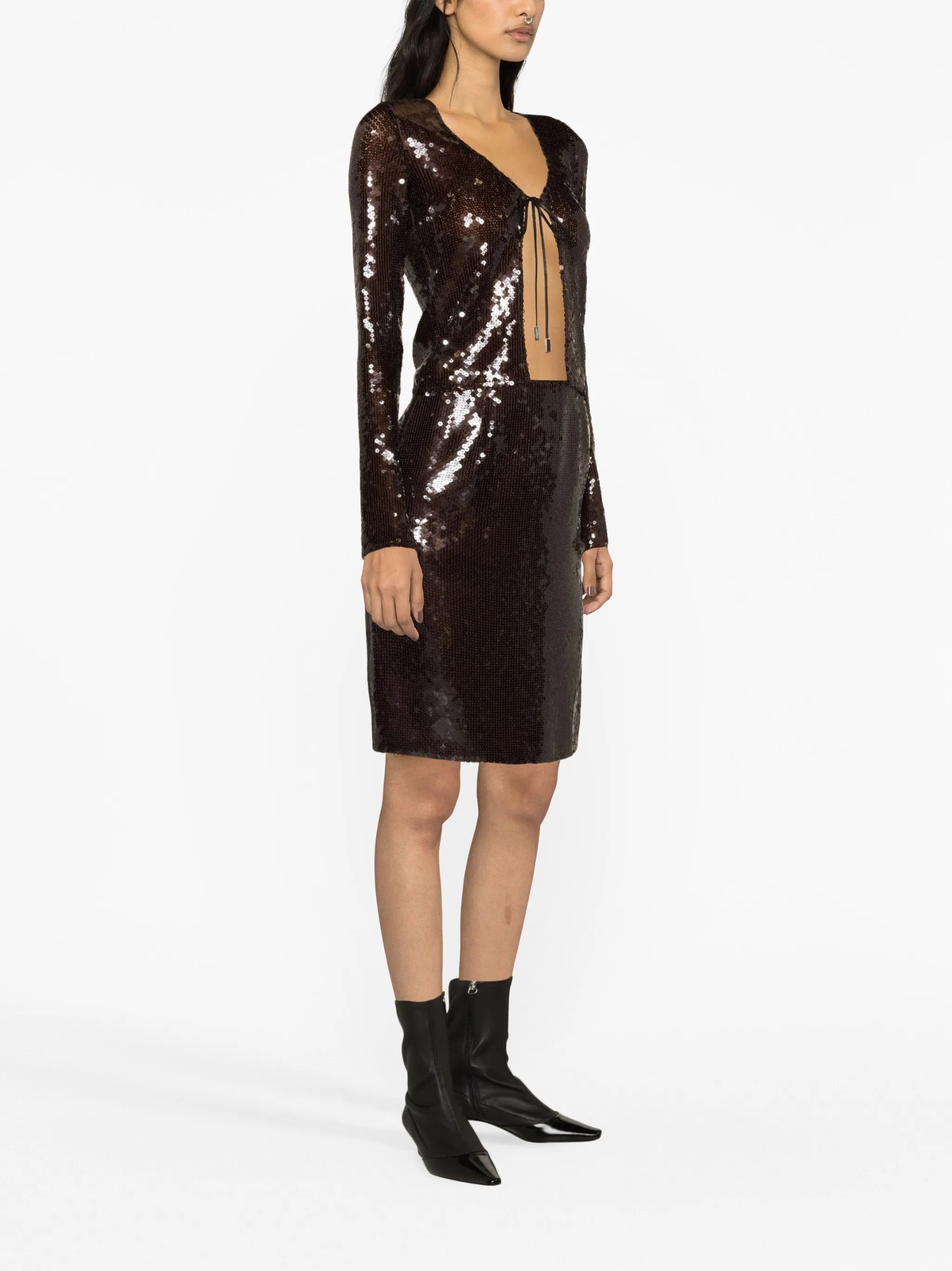 sequin-embellished long-sleeve cardigan