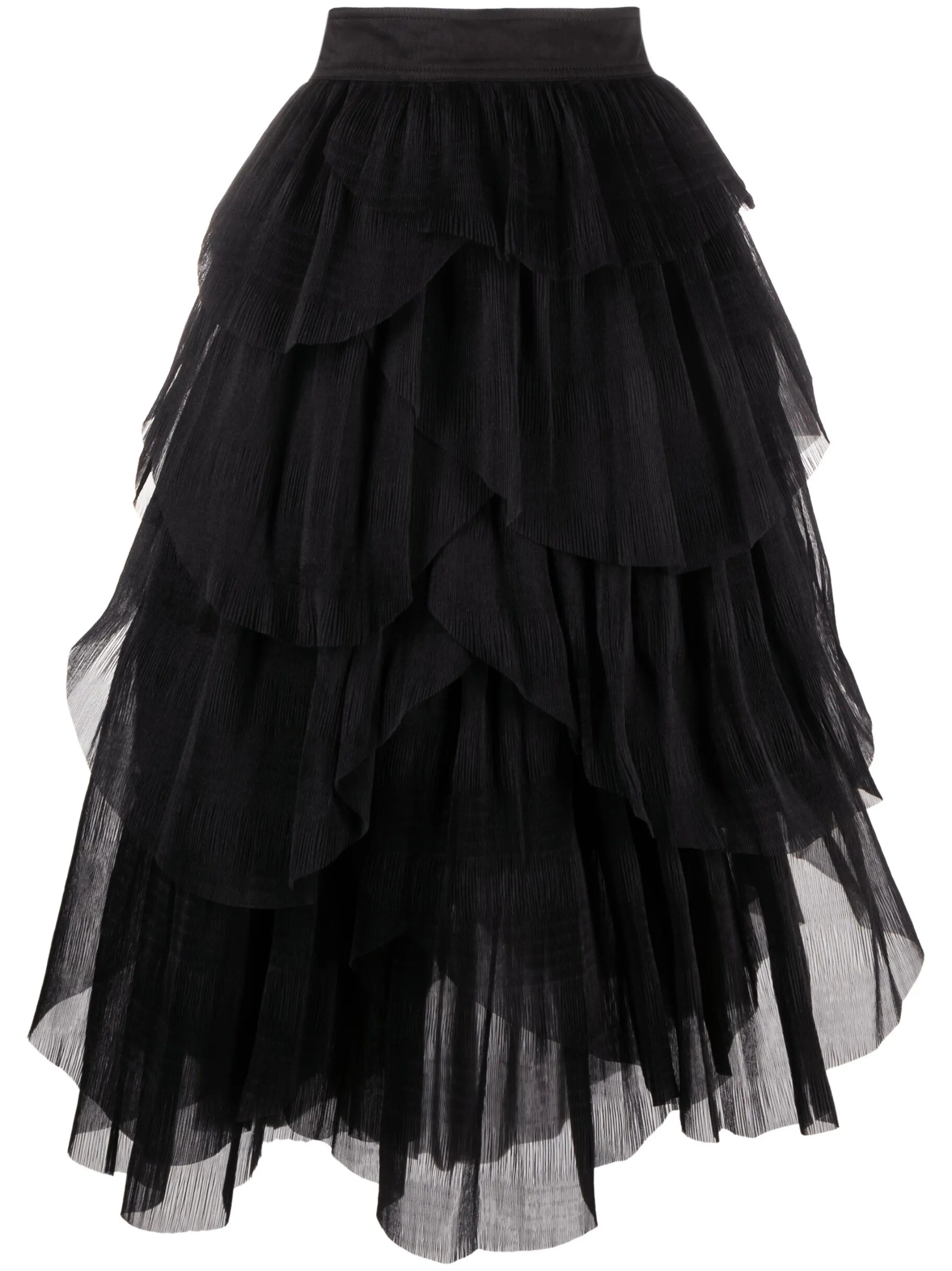 Elsie tiered plissé-organza skirt