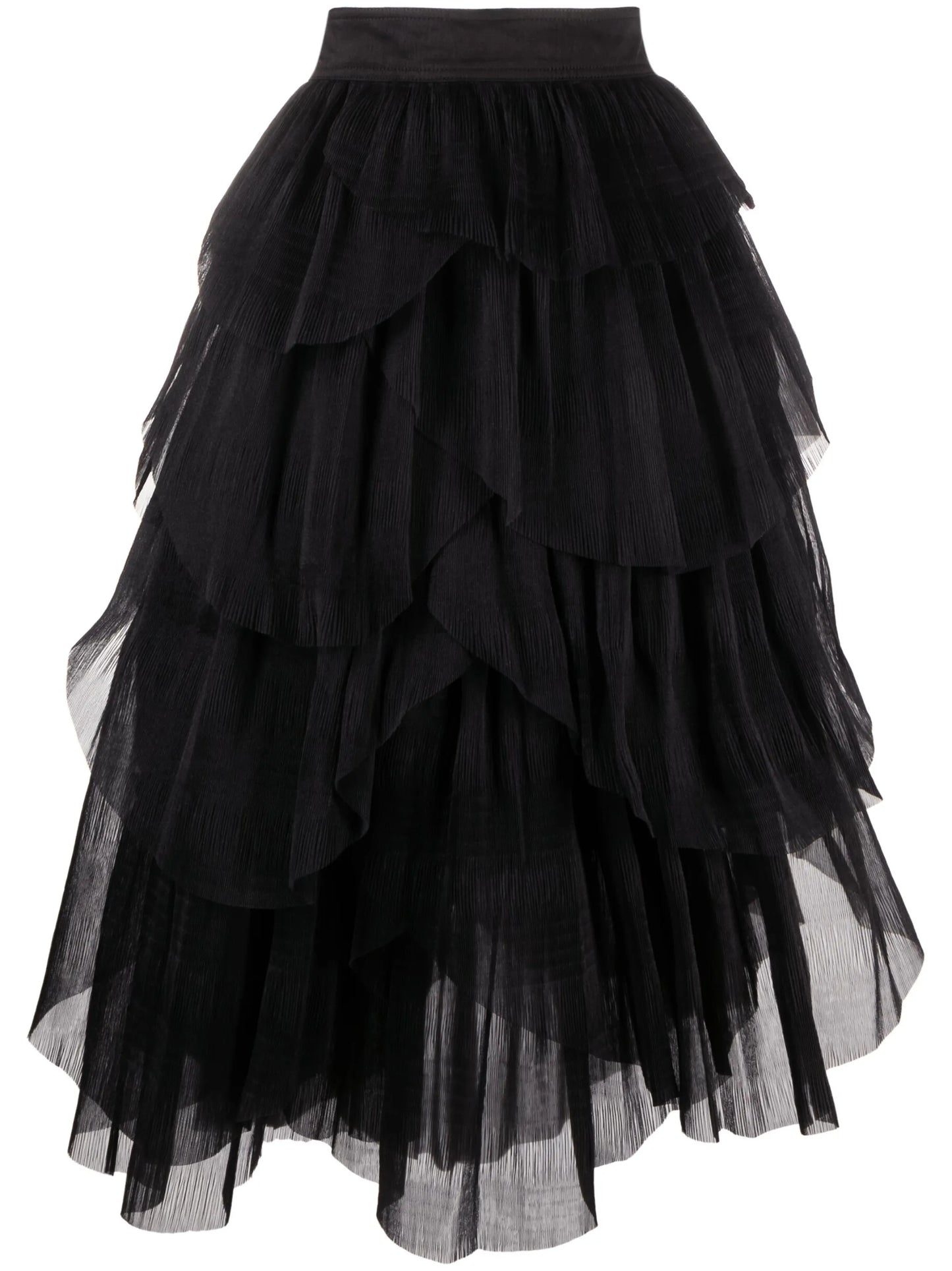 Elsie tiered plissé-organza skirt