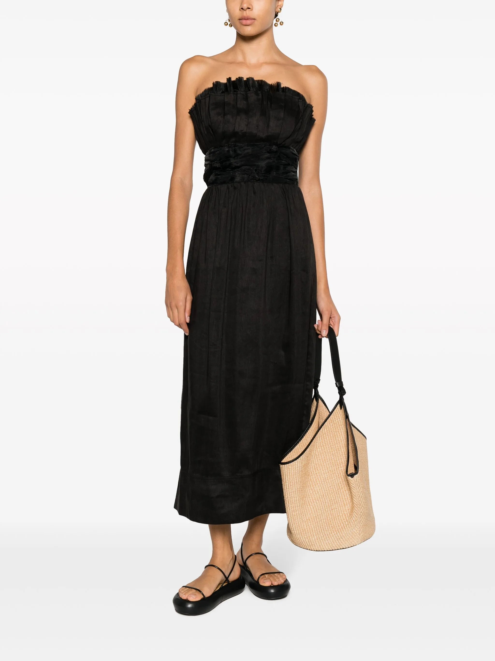 Whisper knotted waist midi dress