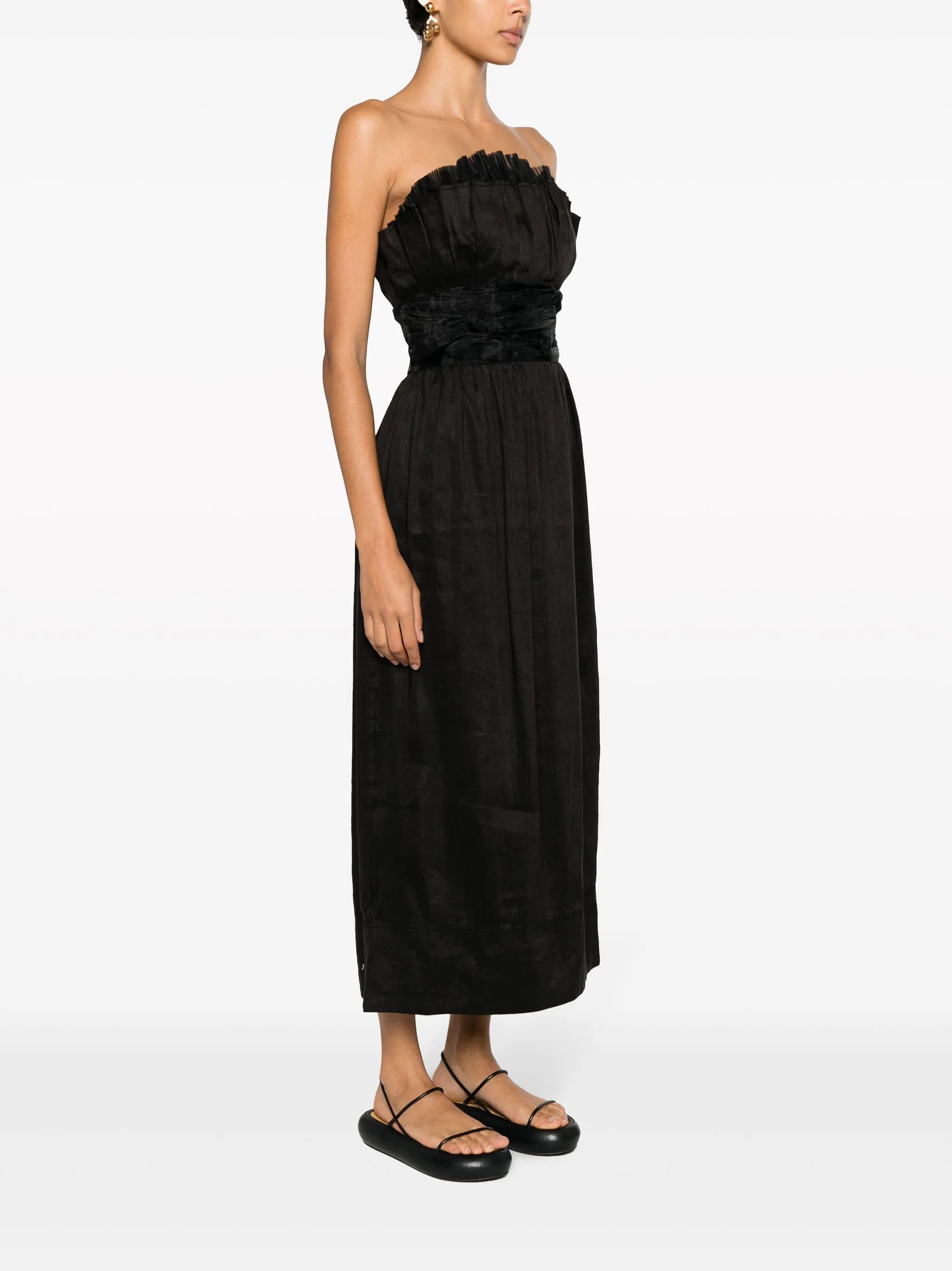 Whisper knotted waist midi dress