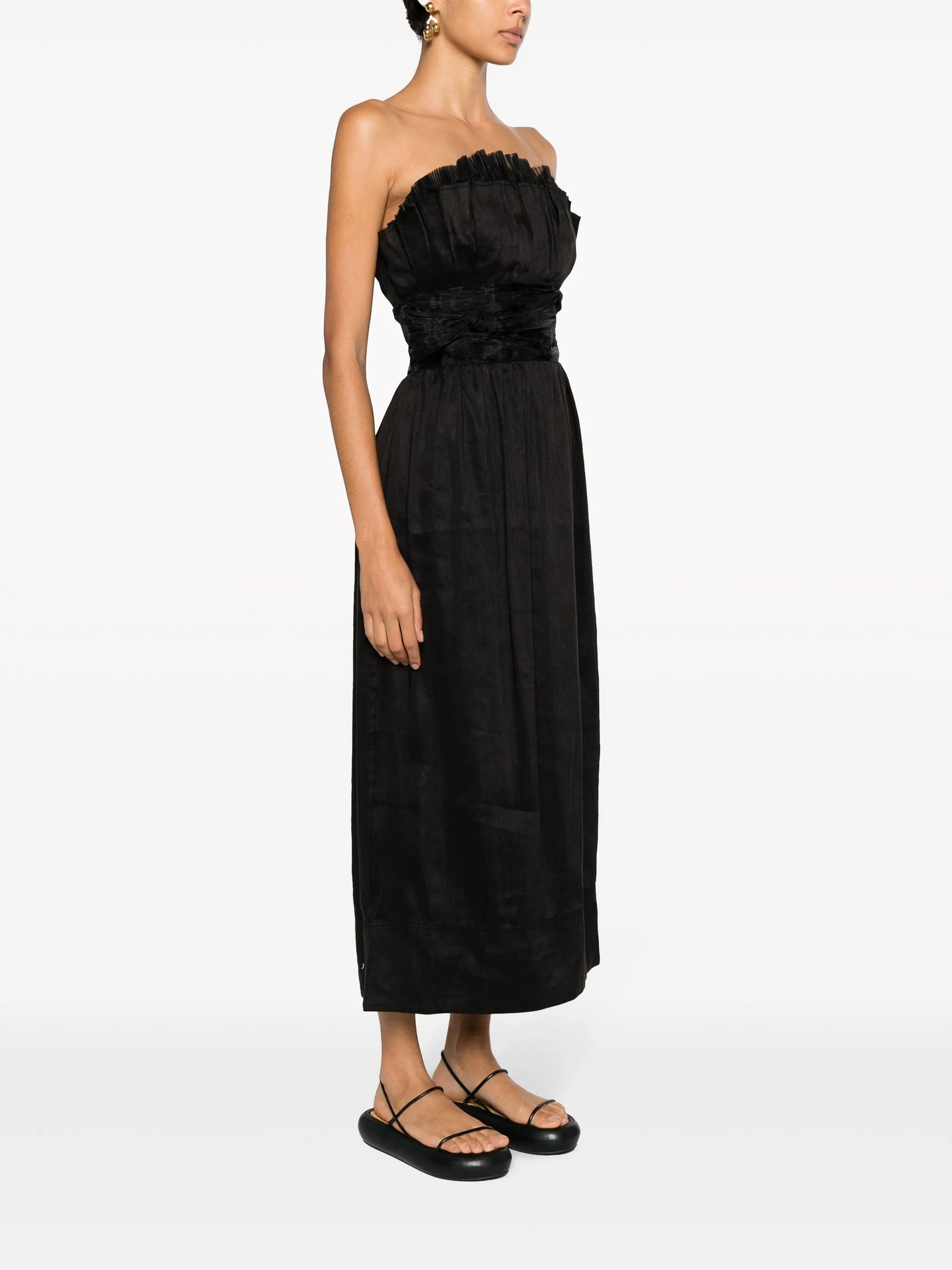 Whisper knotted waist midi dress