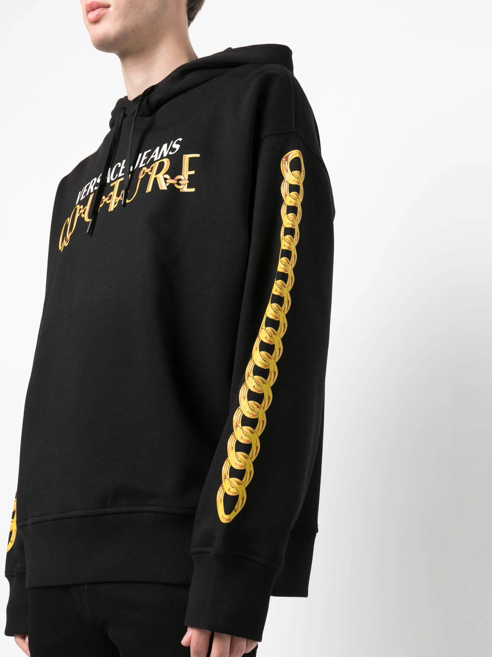 logo-print cotton hoodie