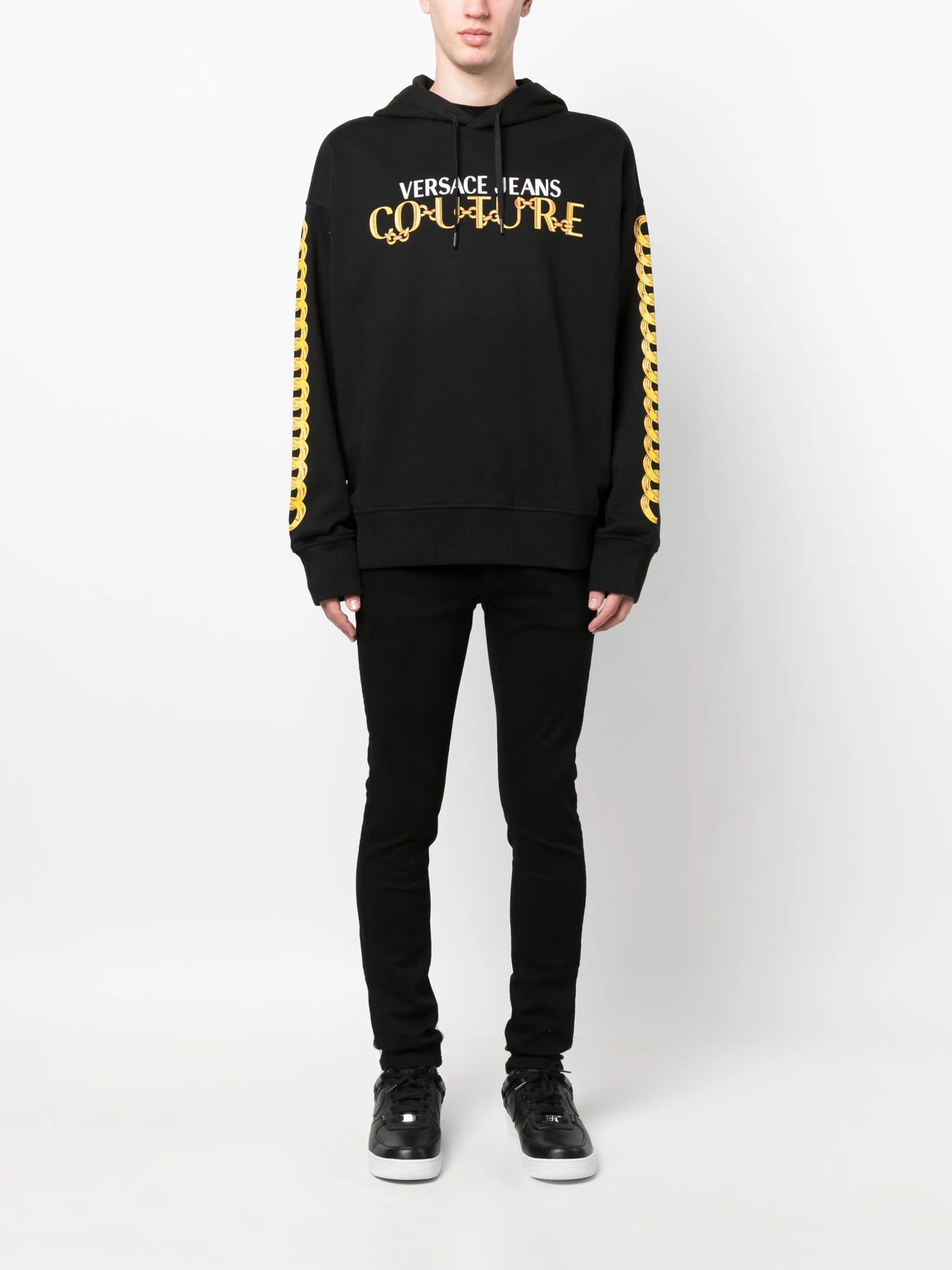 logo-print cotton hoodie
