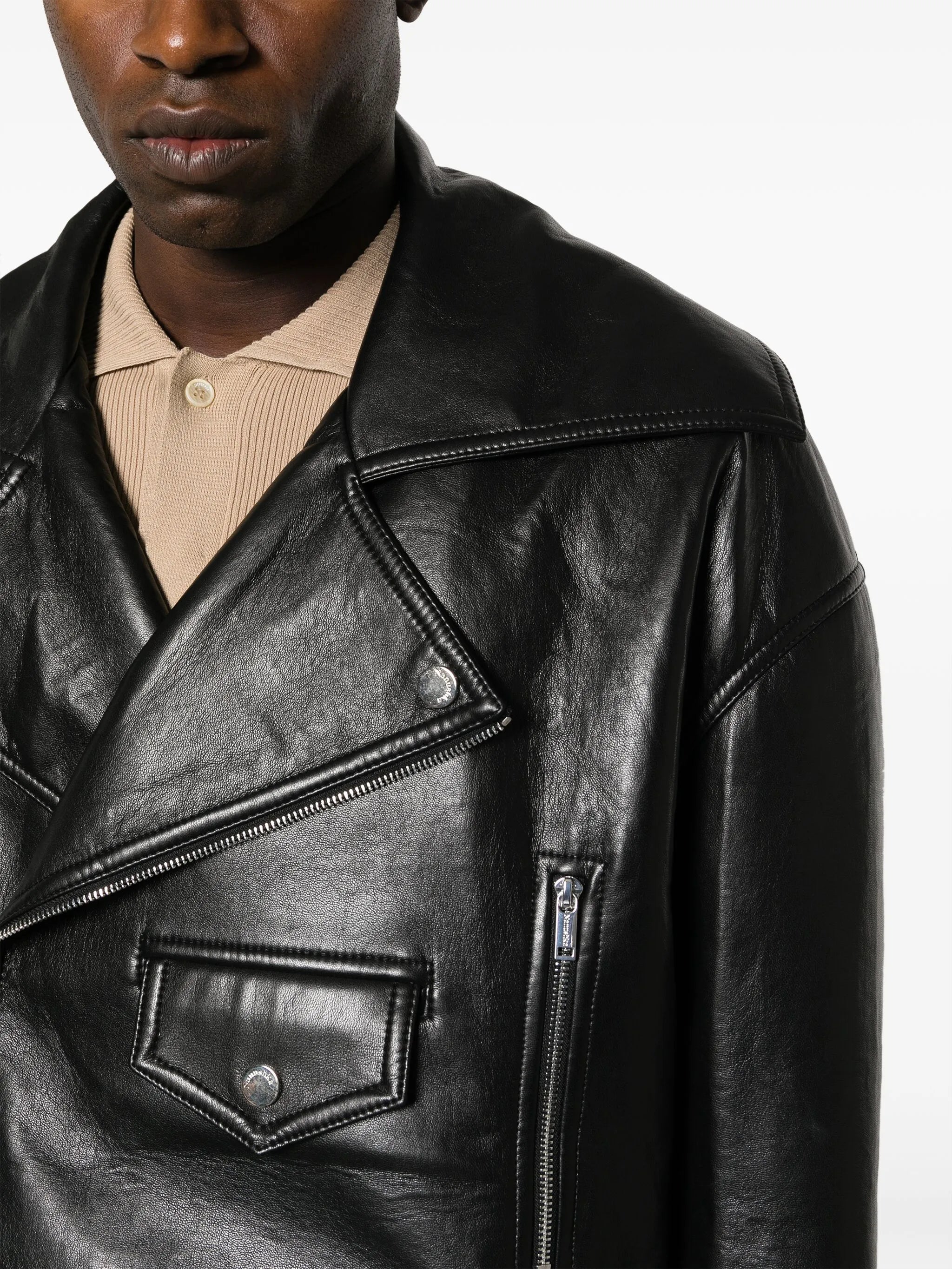 Ross convertible leather coat