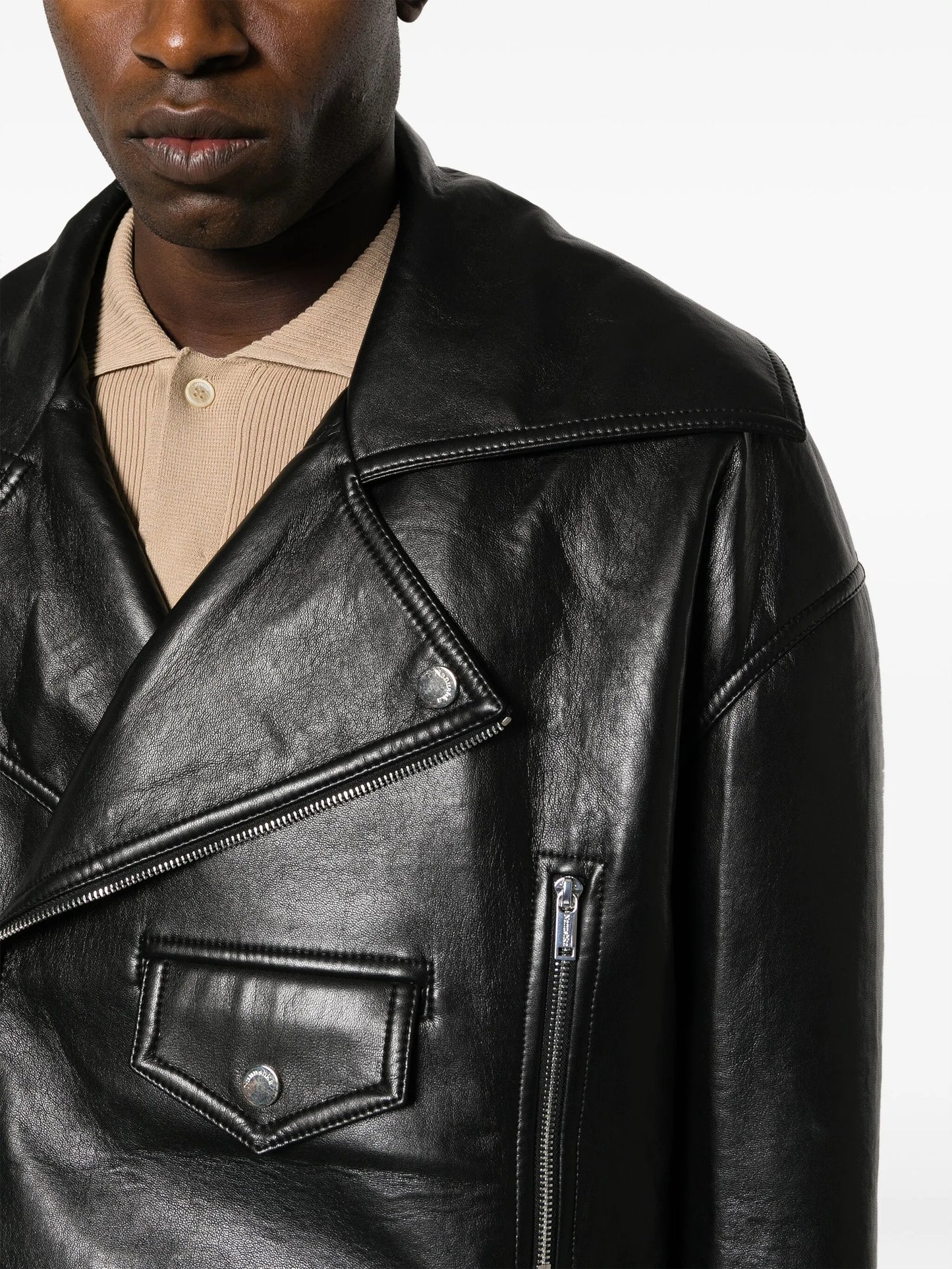 Ross convertible leather coat