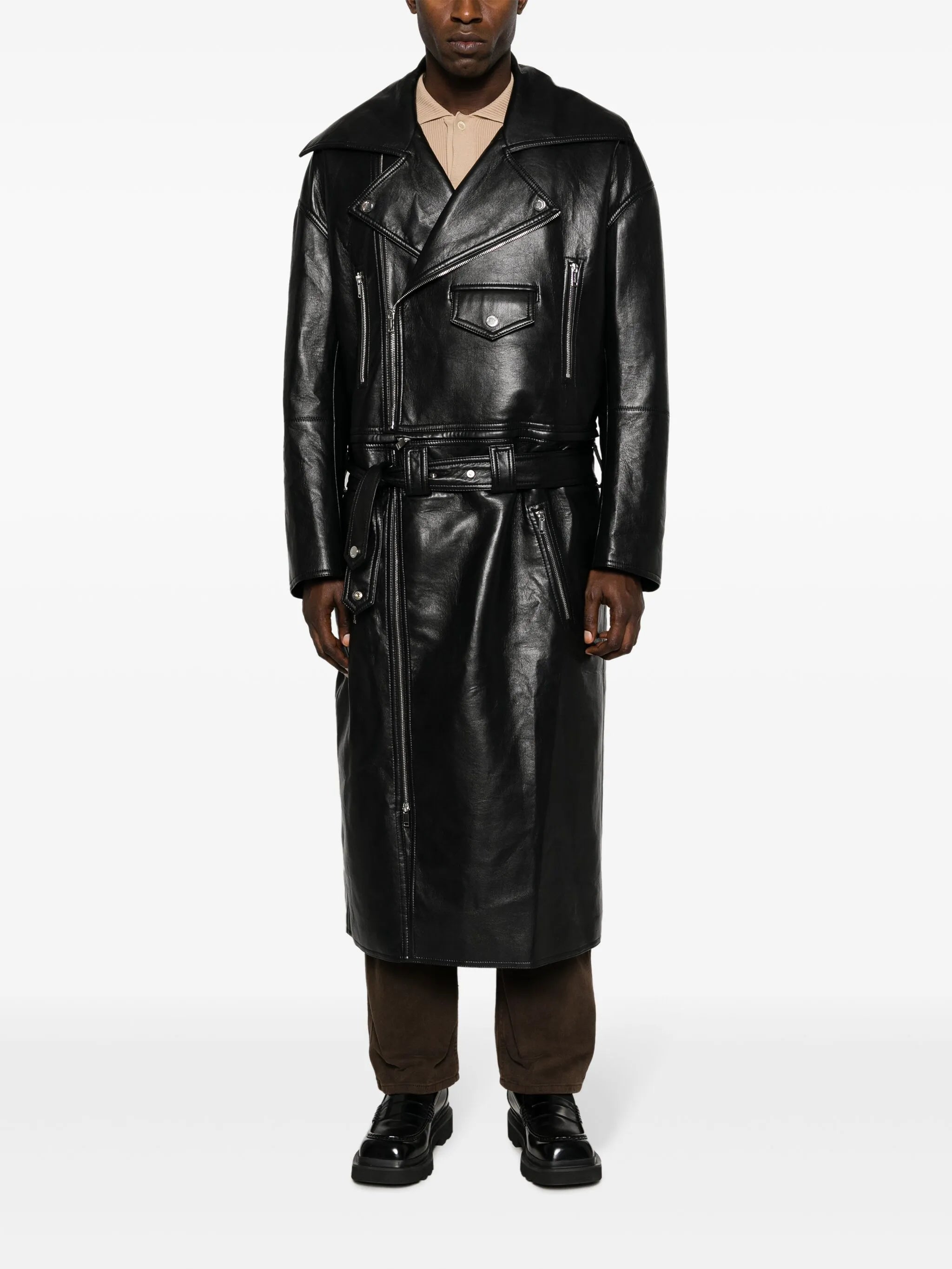 Ross convertible leather coat
