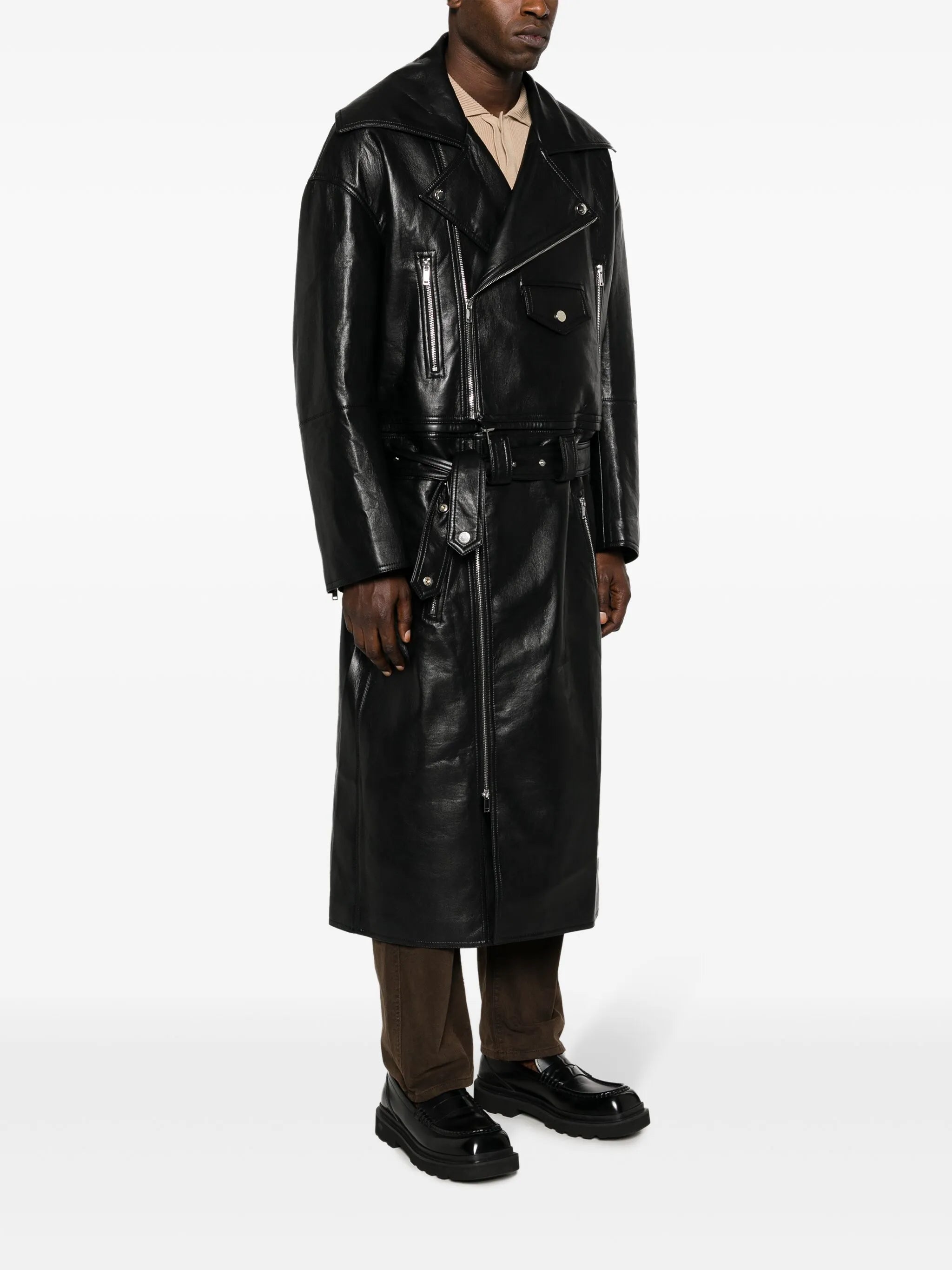 Ross convertible leather coat