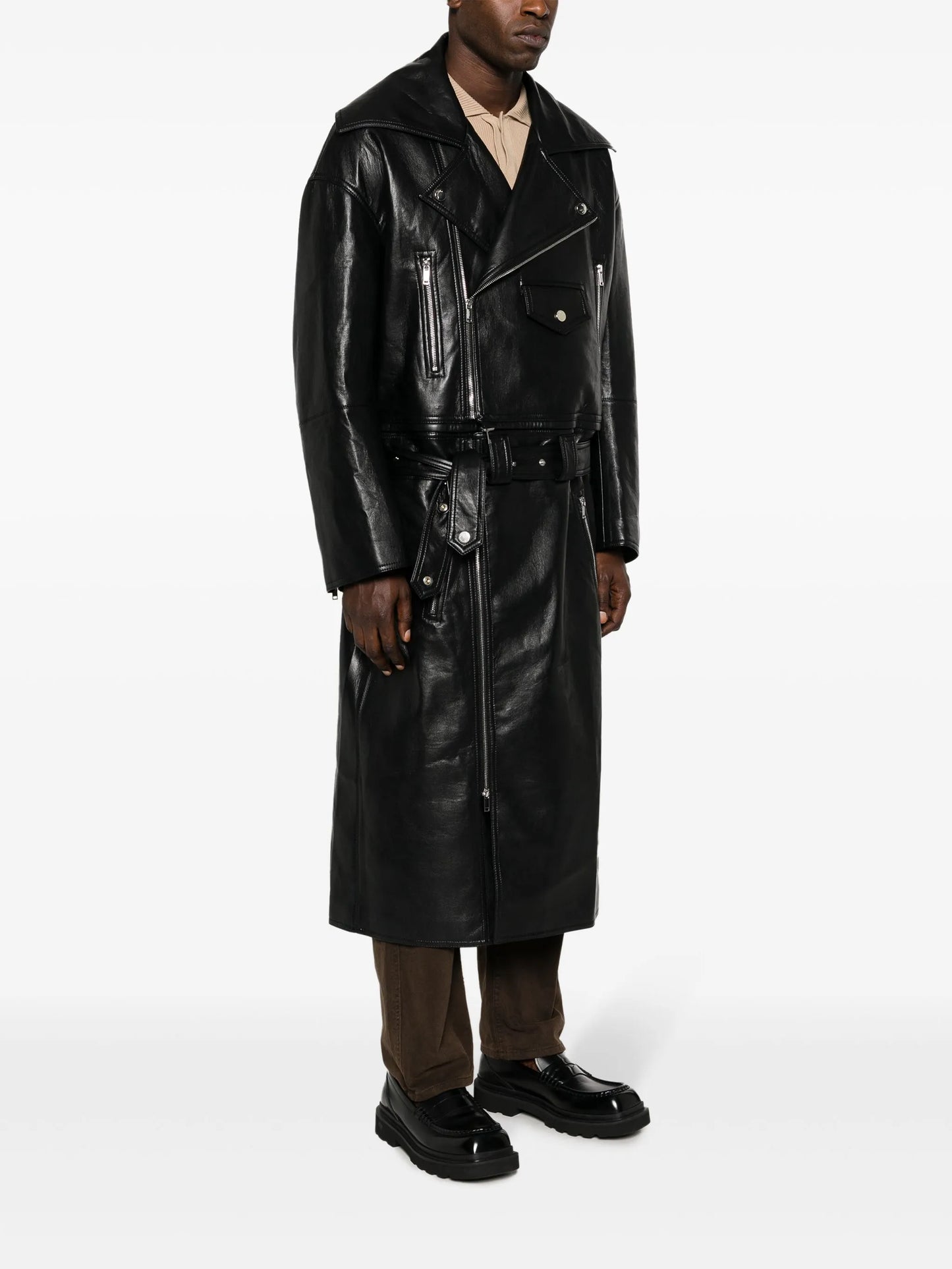Ross convertible leather coat