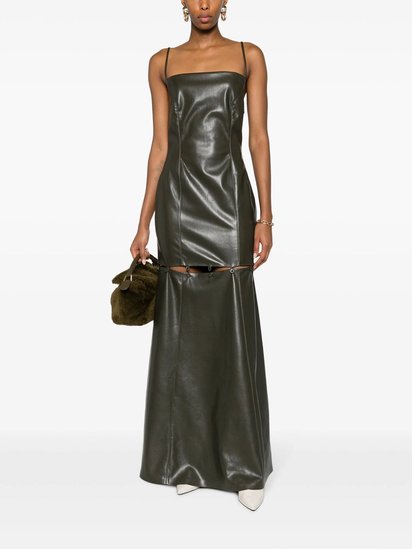 Freza convertible faux-leather dress