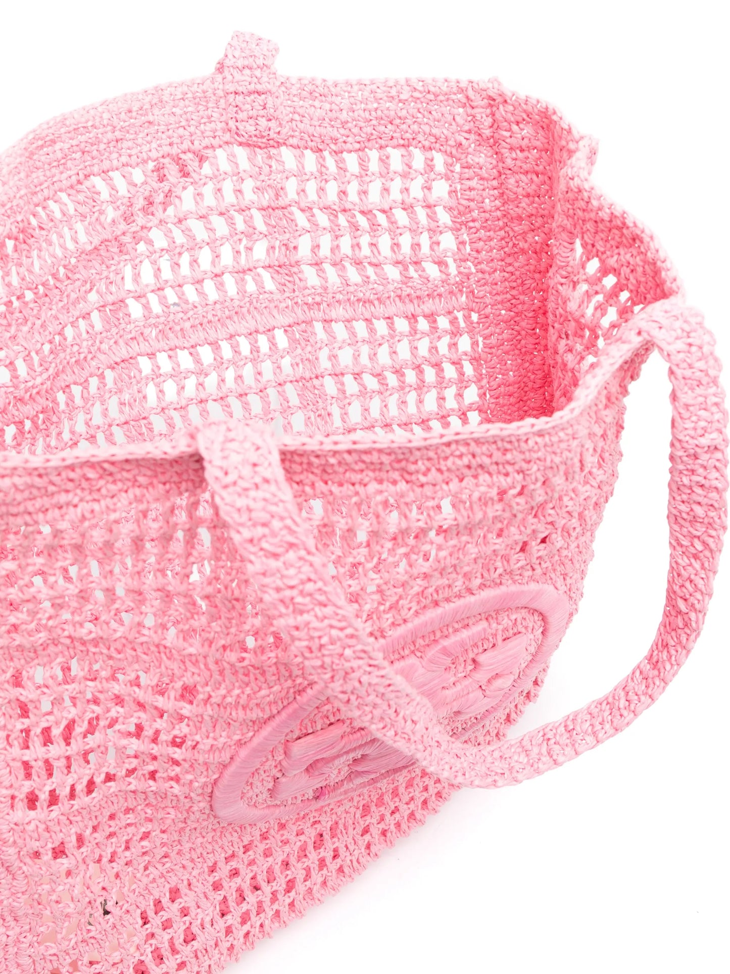 Ella crocheted-raffia tote bag
