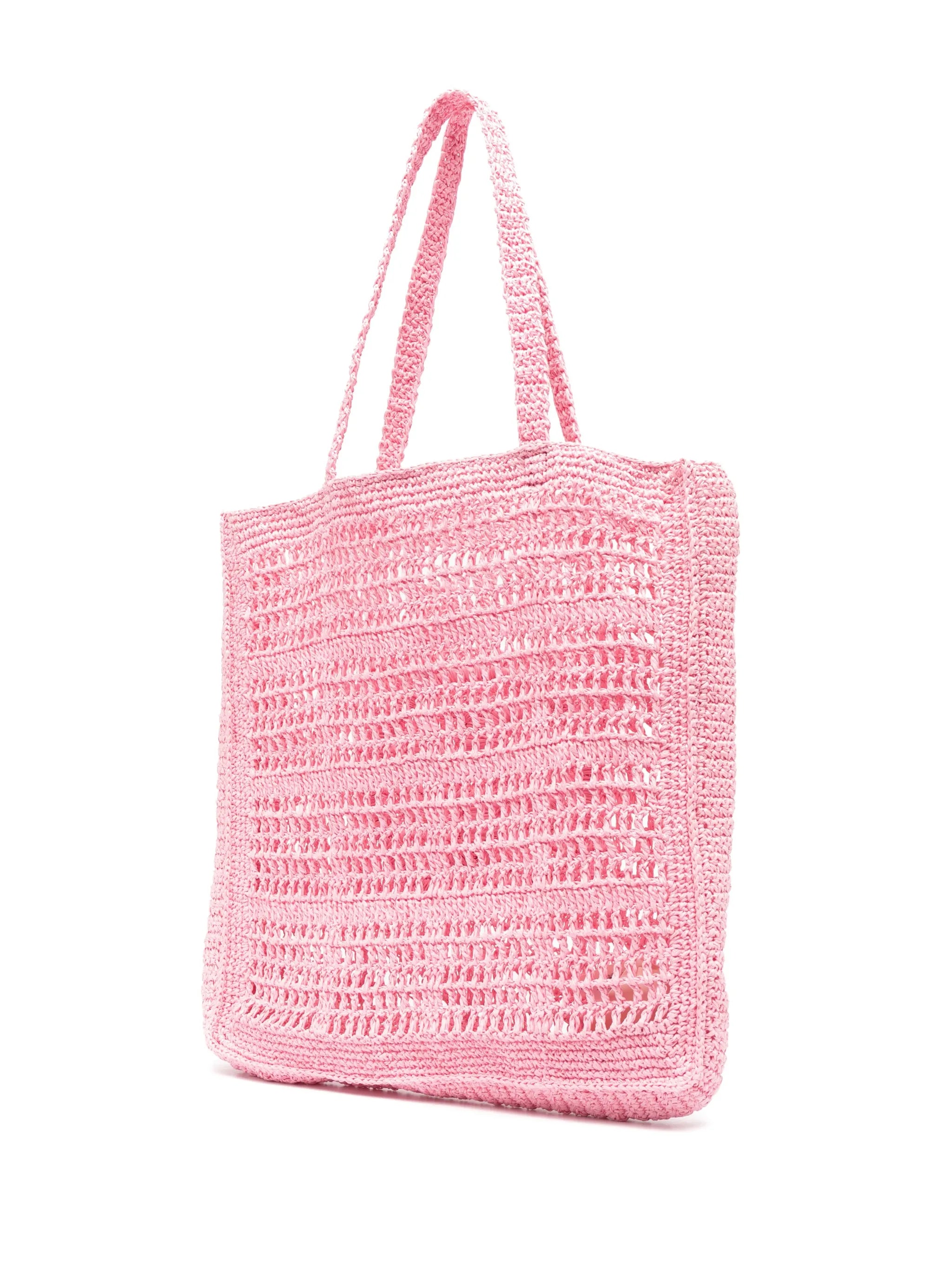 Ella crocheted-raffia tote bag