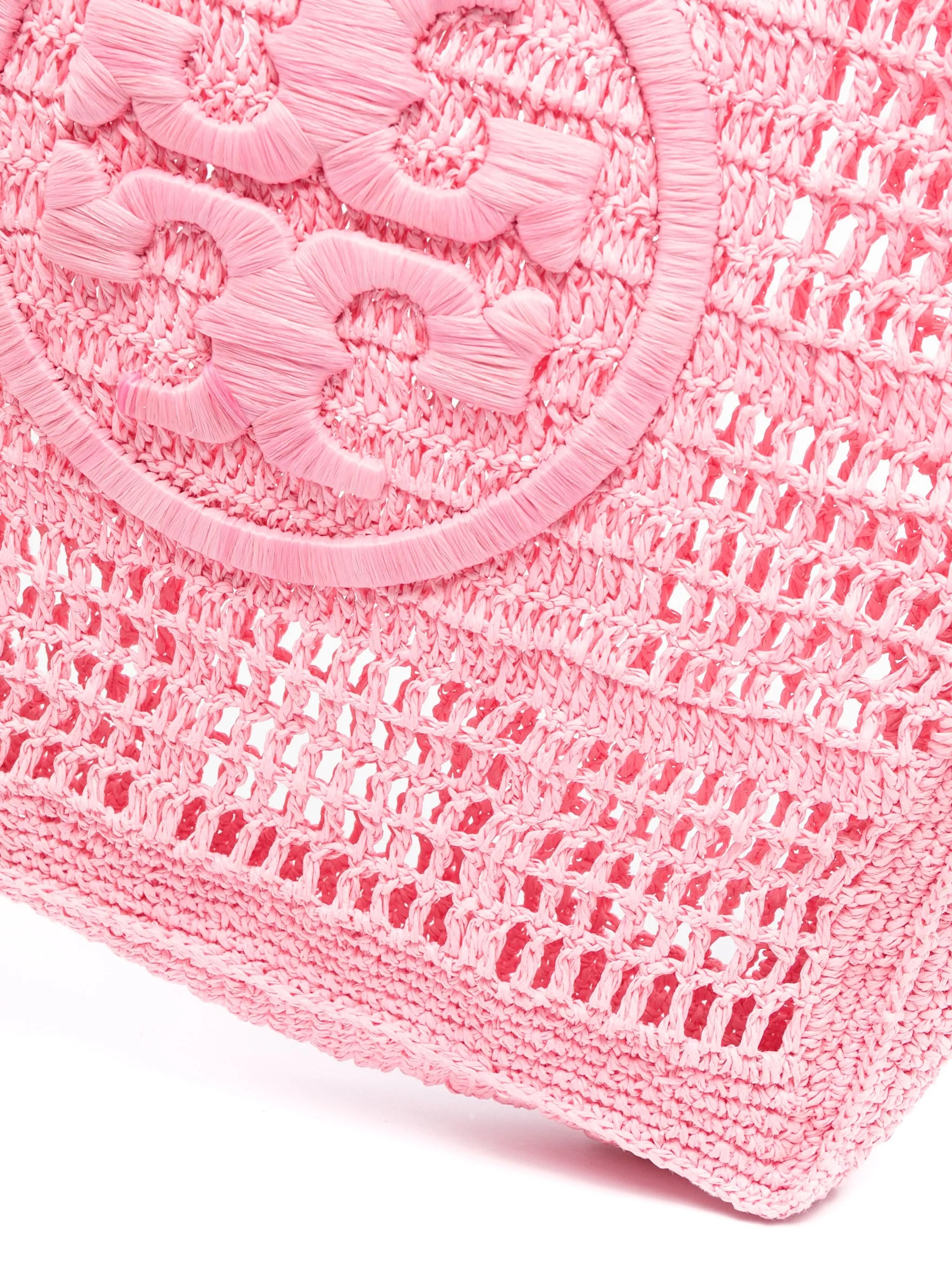 Ella crocheted-raffia tote bag