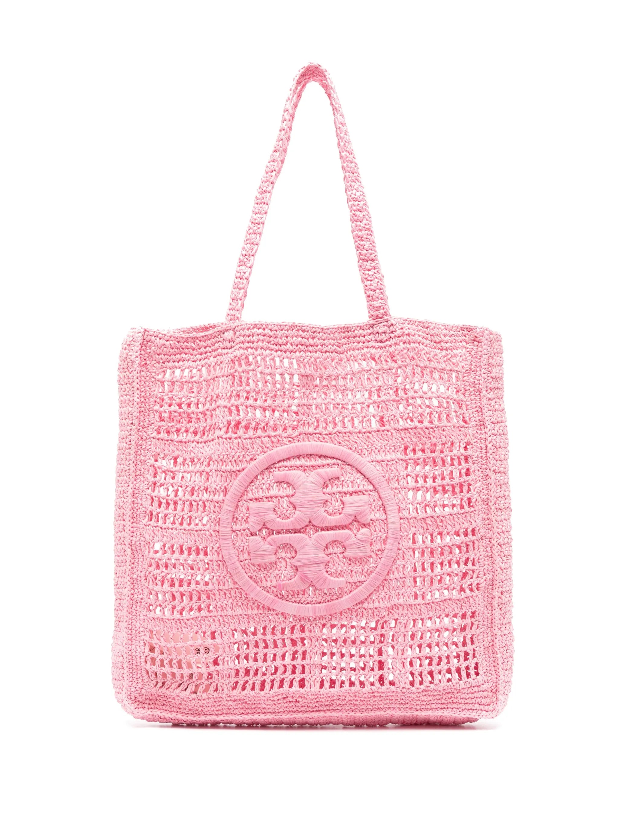 Ella crocheted-raffia tote bag
