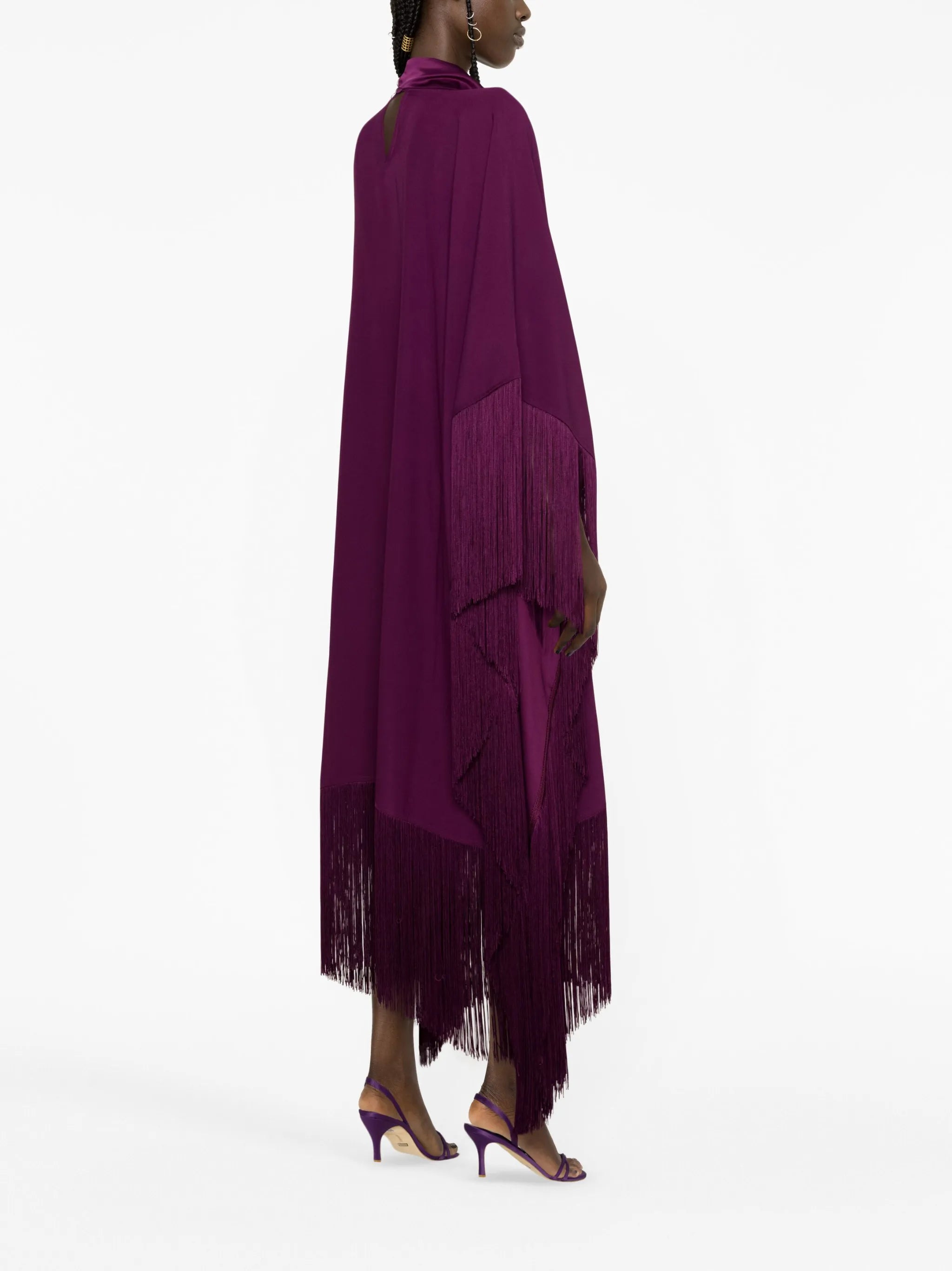 Mrs Ross fringe-trim kaftan dress