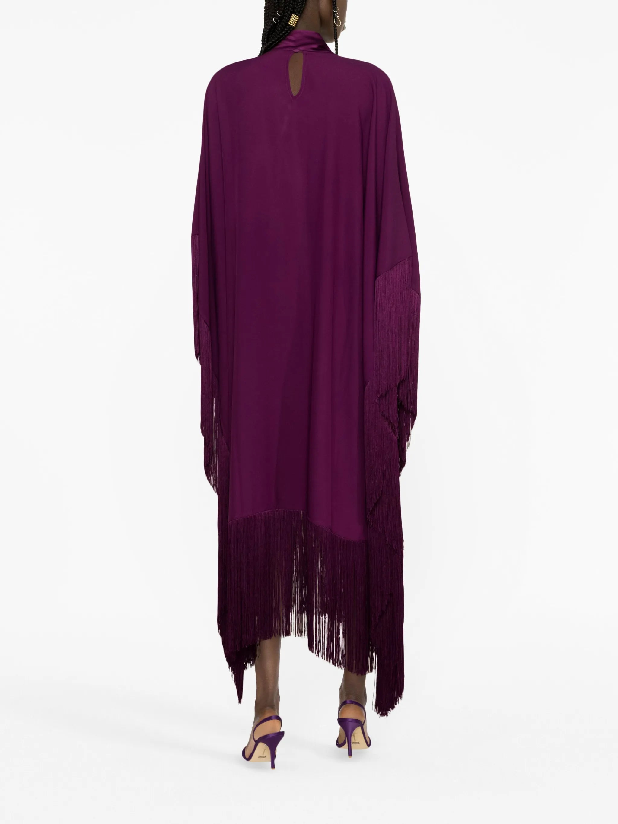 Mrs Ross fringe-trim kaftan dress
