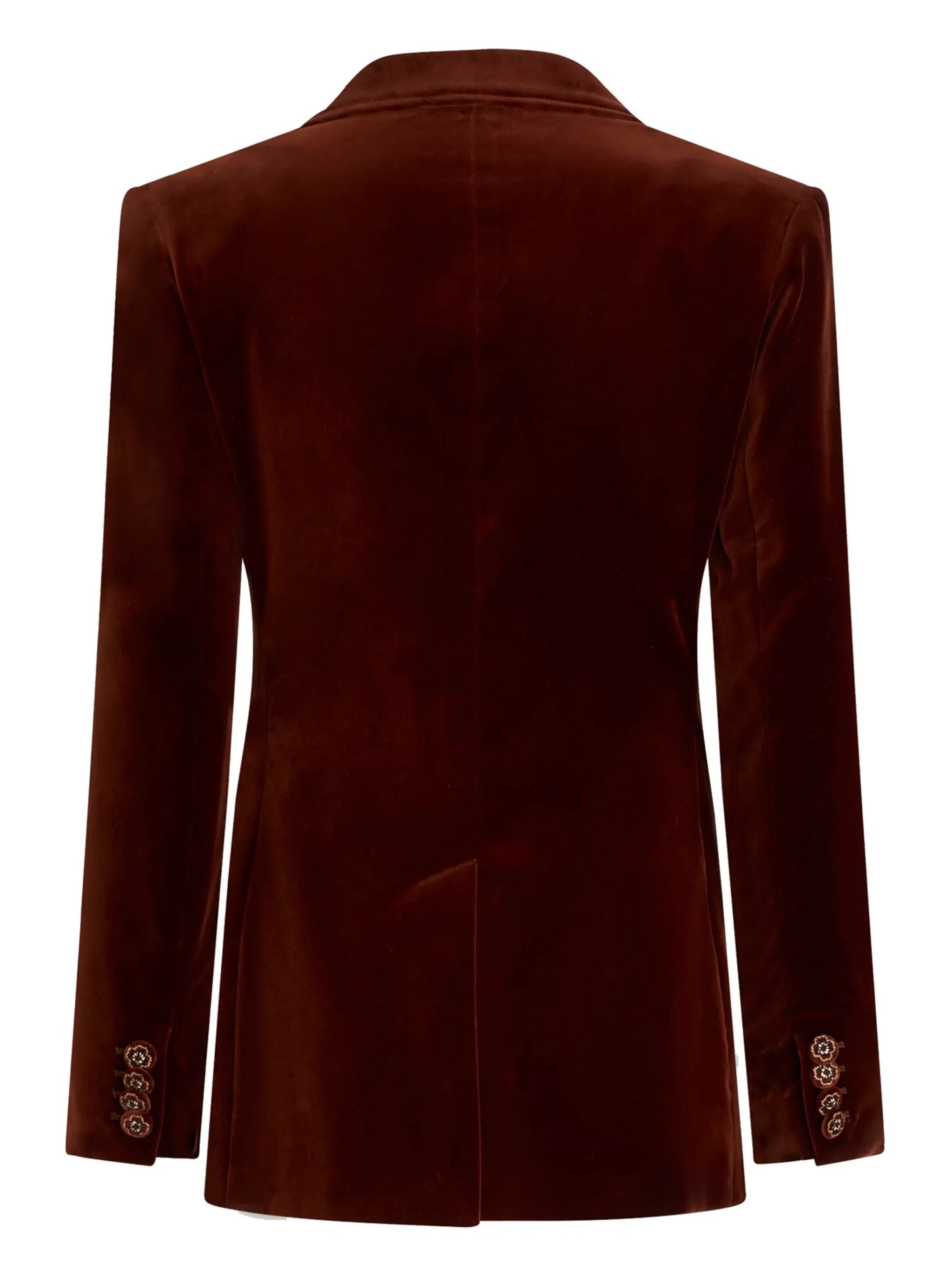 double-breasted velvet blazer