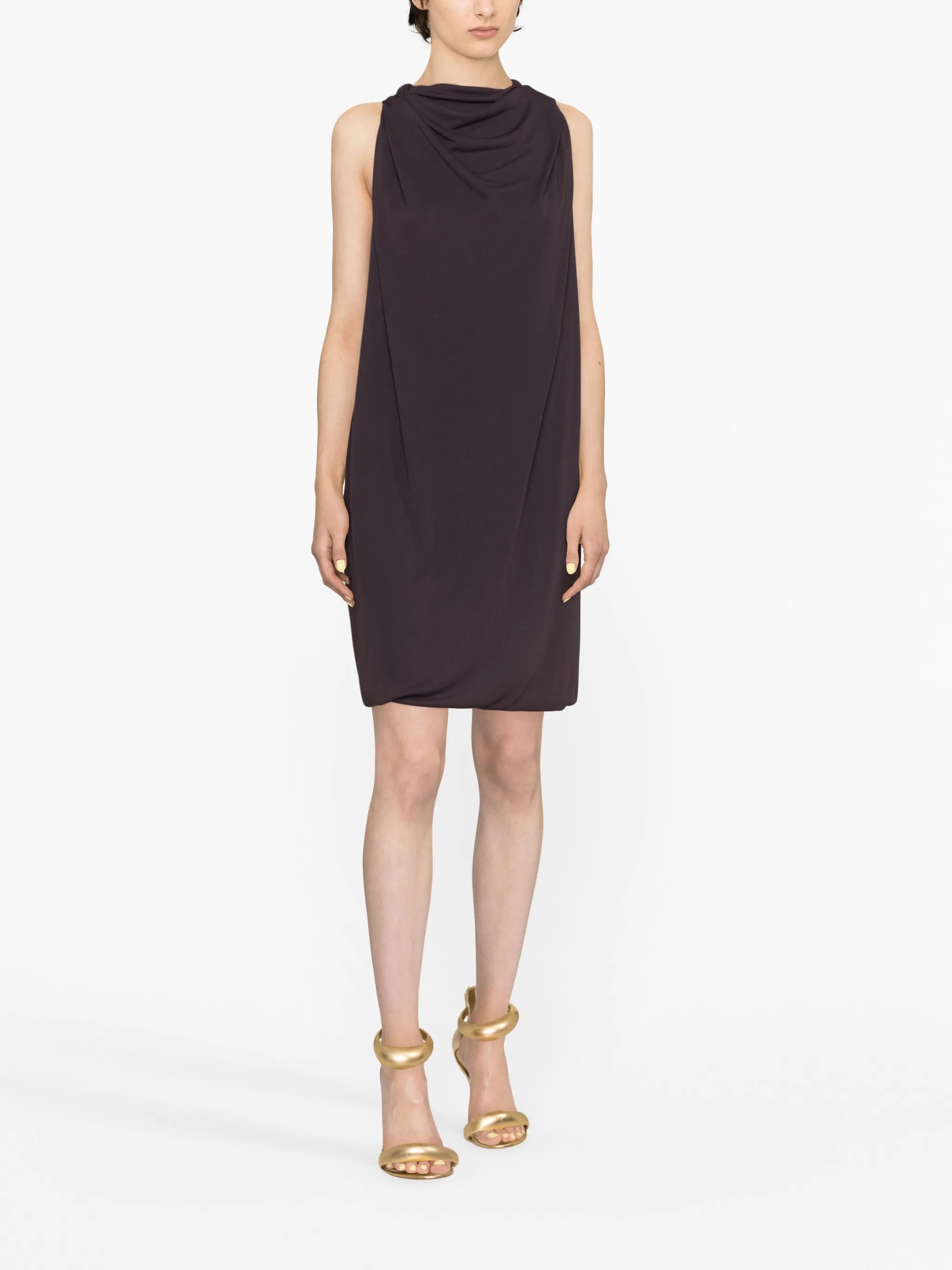 cowl-neck minidress
