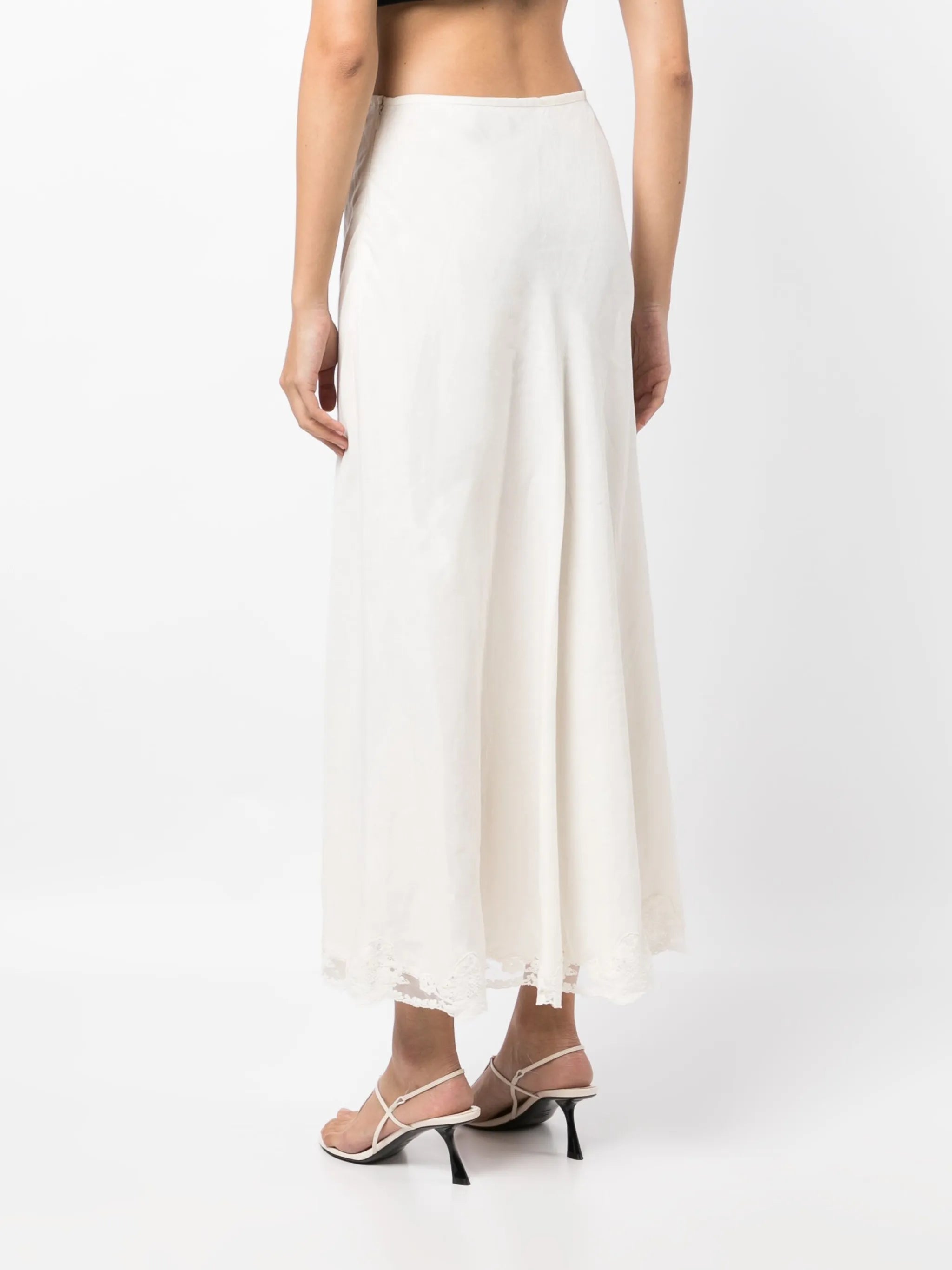 Crystal lace-detailing skirt