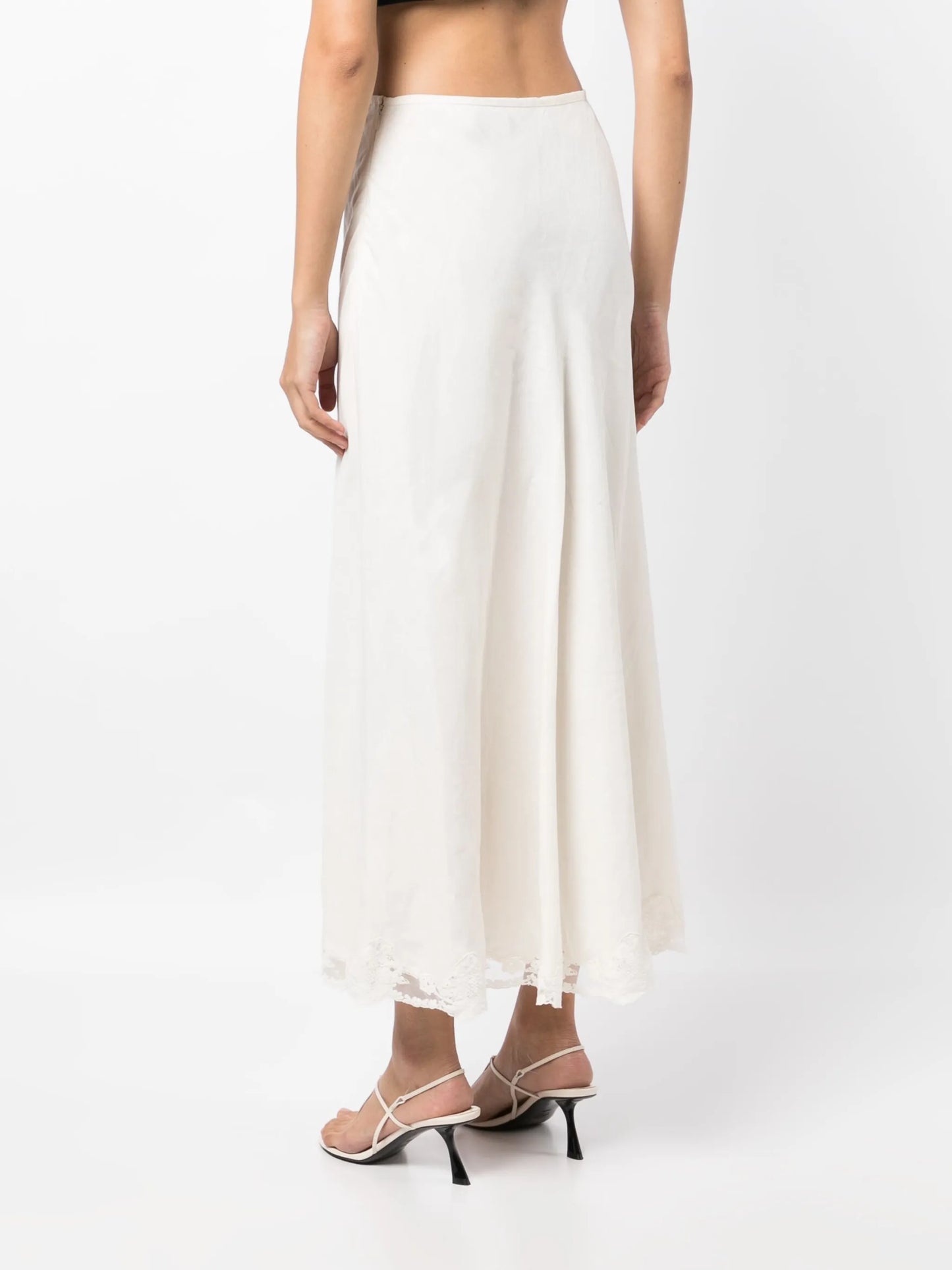 Crystal lace-detailing skirt
