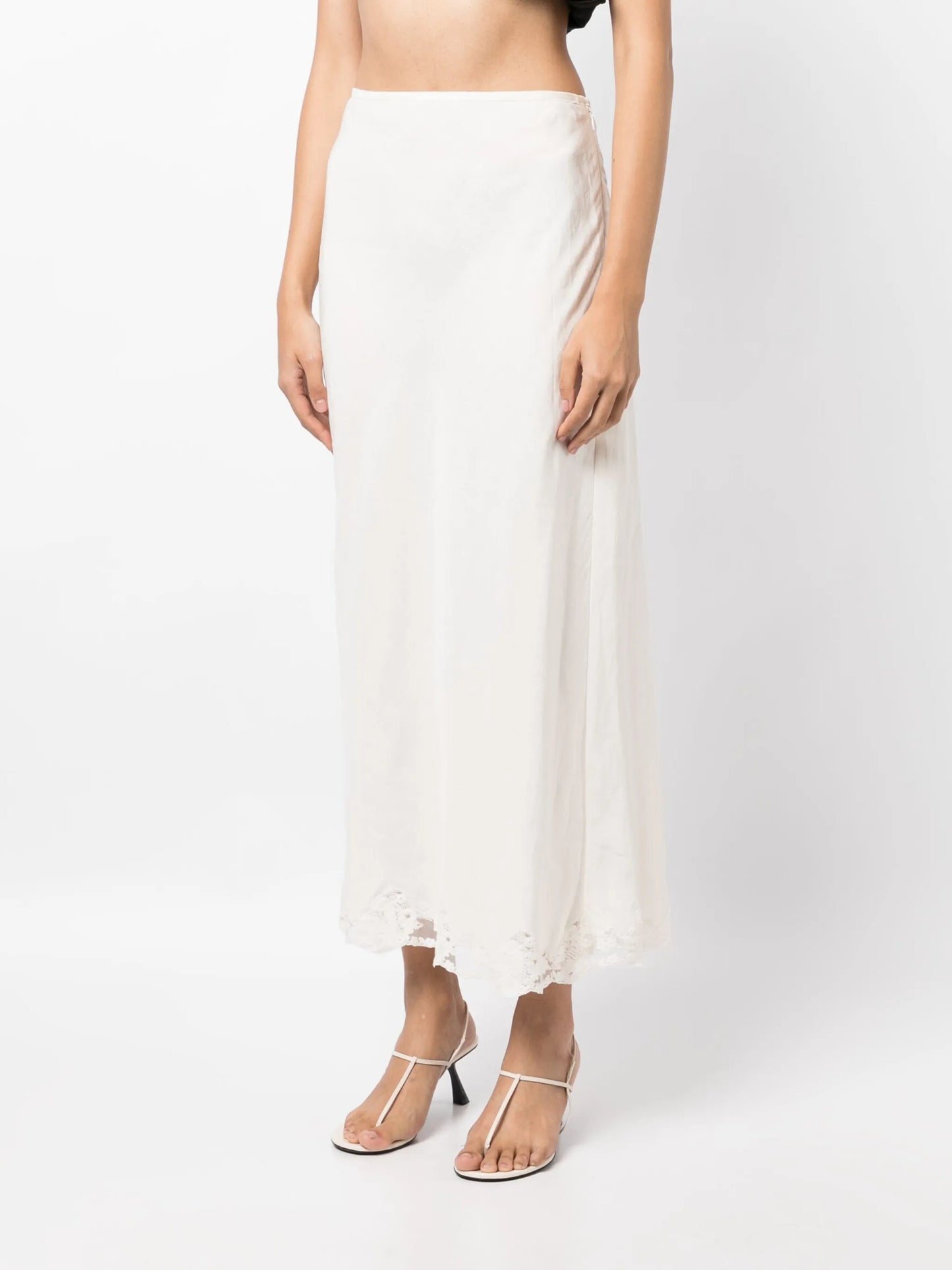 Crystal lace-detailing skirt