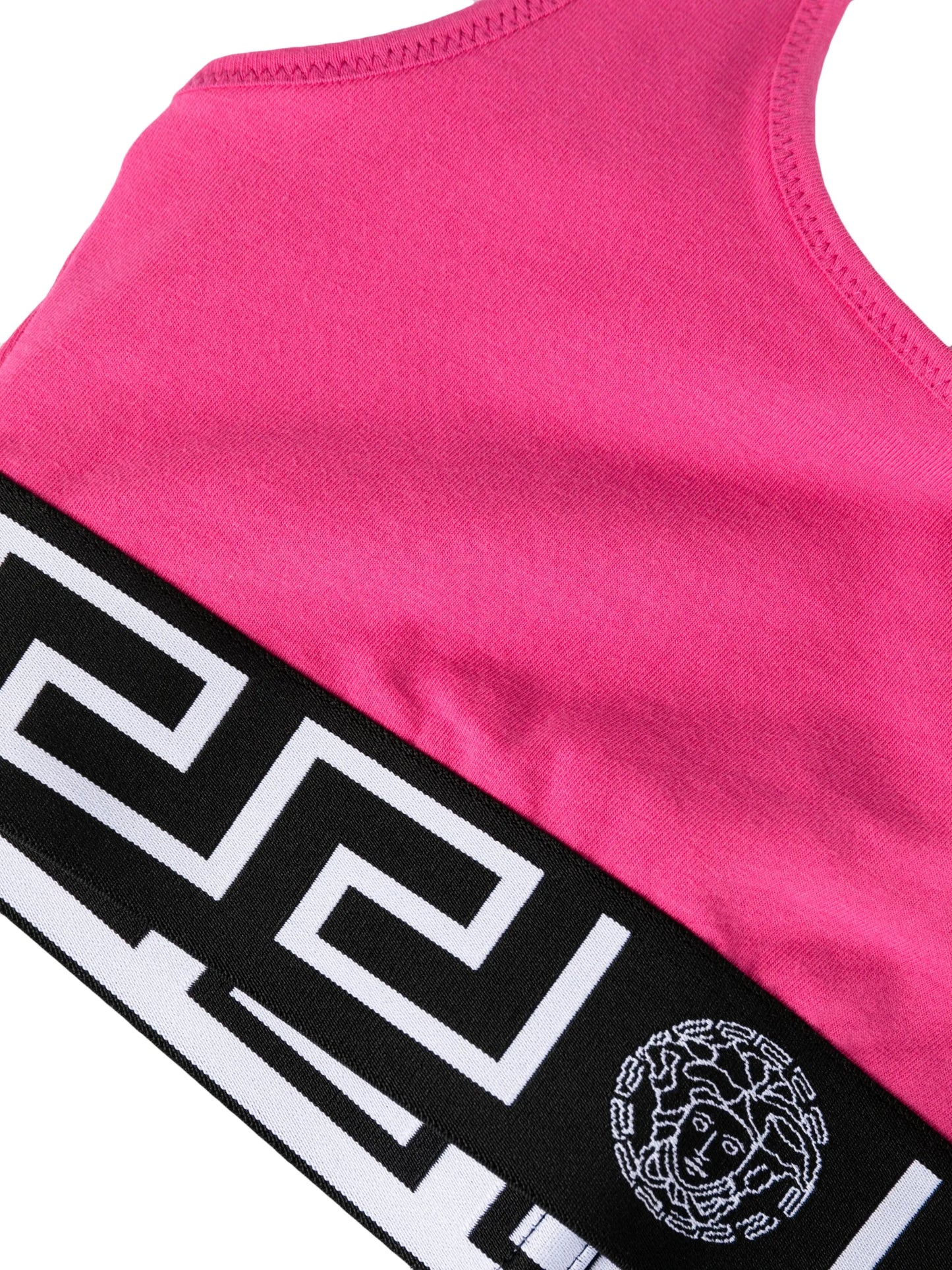 Greca-motif stretch-cotton sports bra