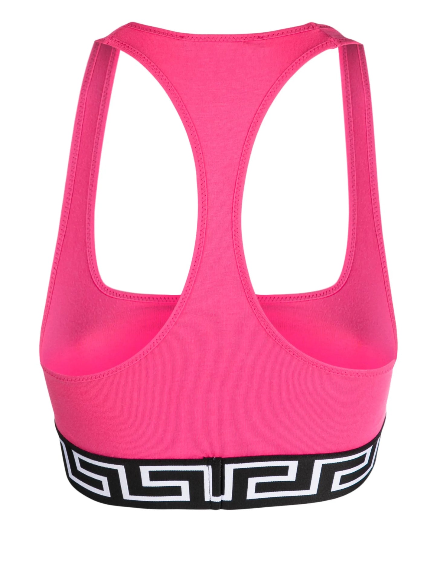 Greca-motif stretch-cotton sports bra