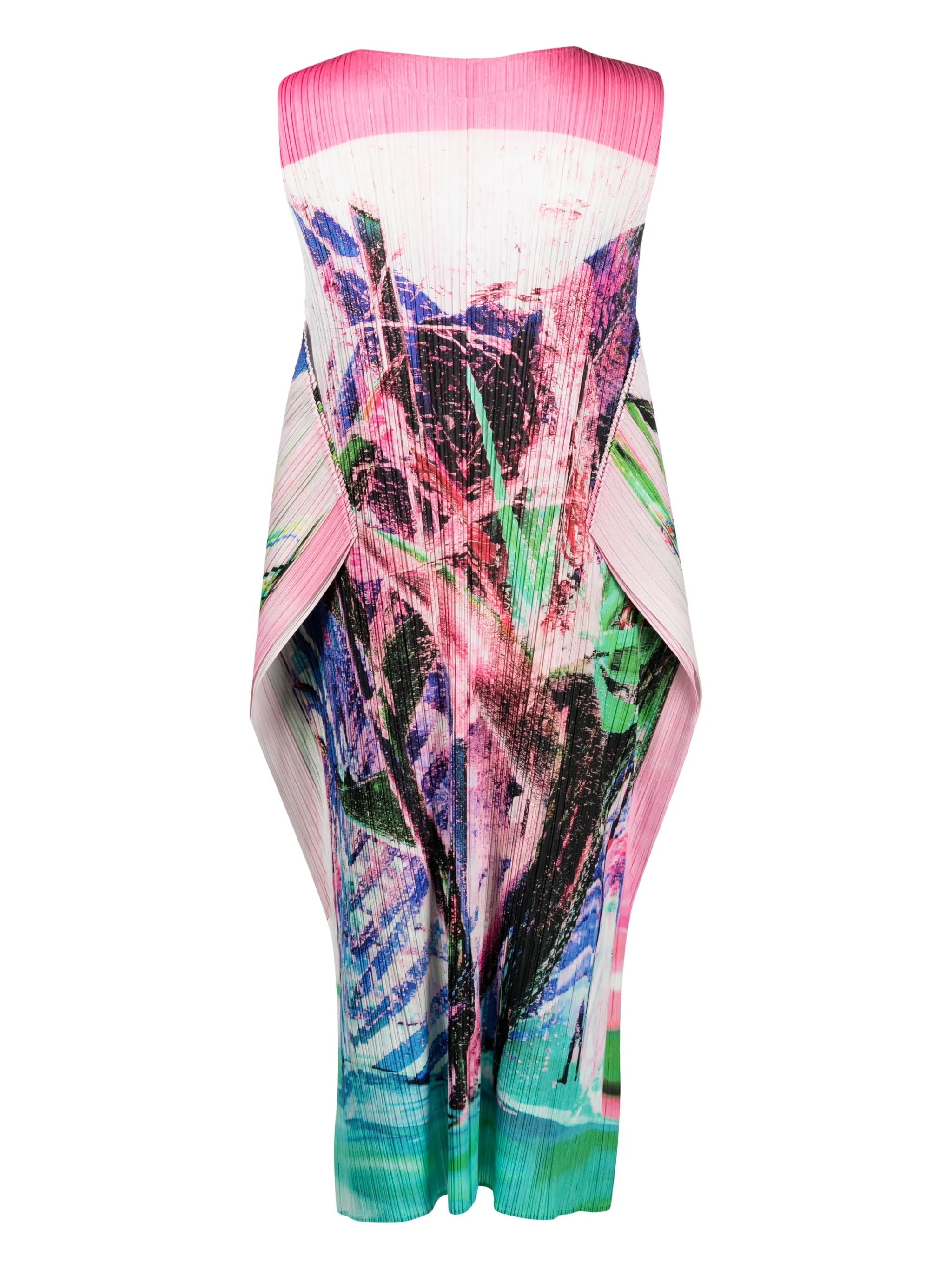 Tropical Winter plissé dress