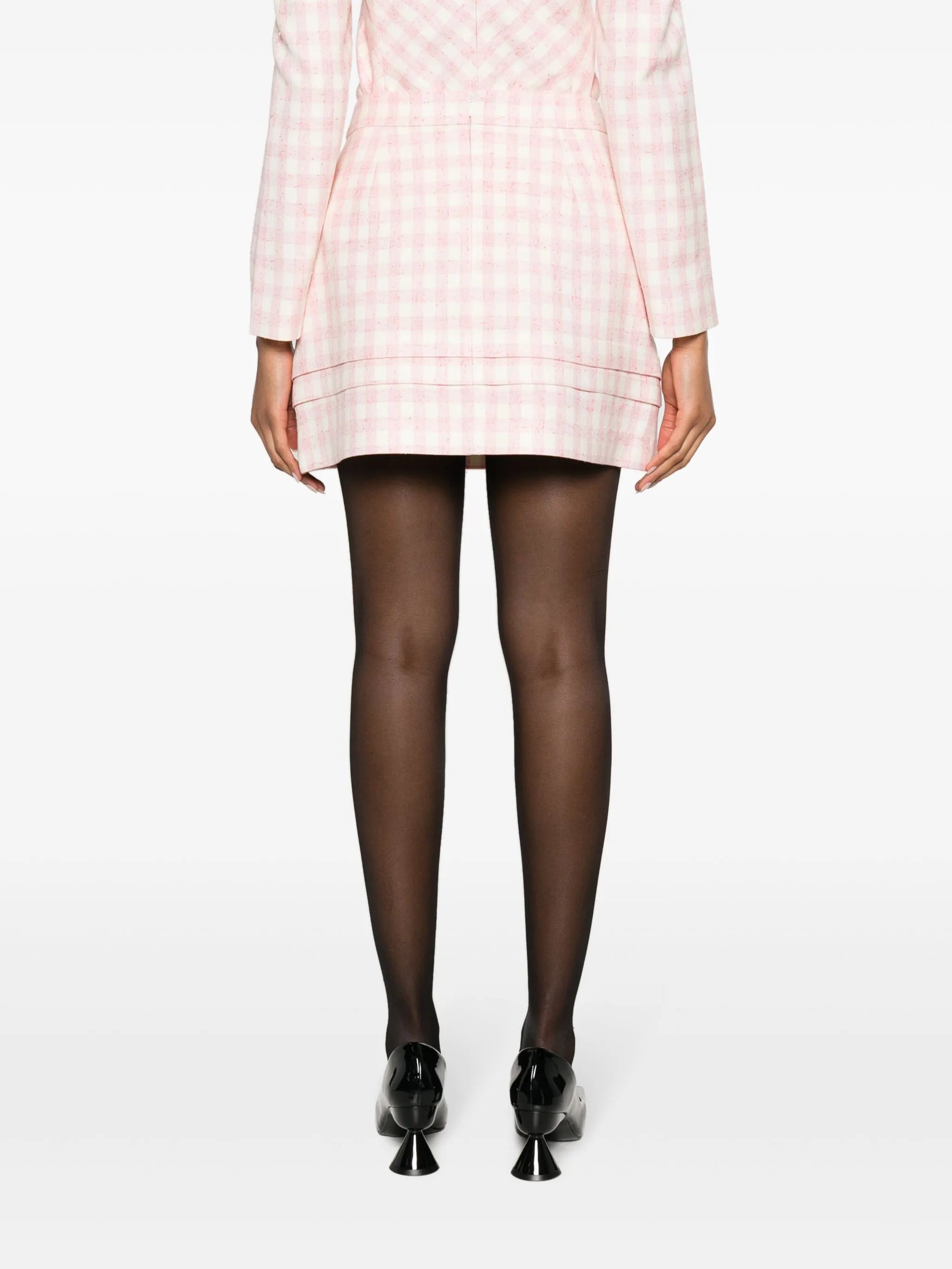 A-line checkerboard-print miniskirt
